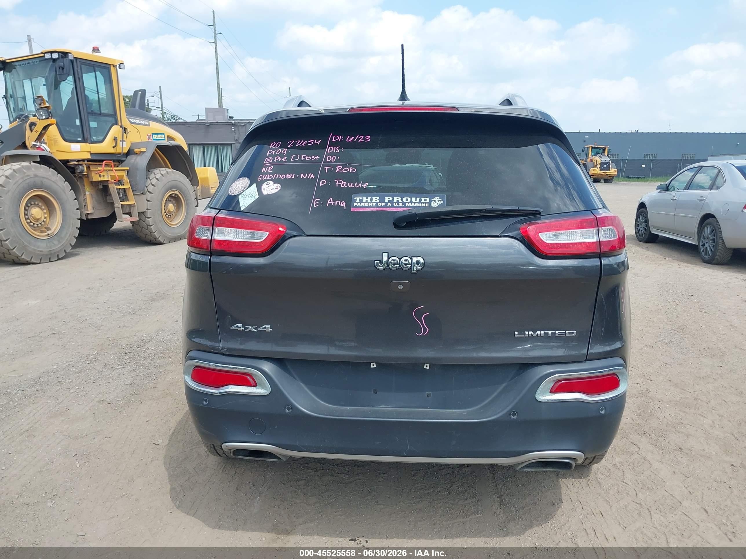 2015 Jeep Cherokee Limited Серый vin: 1C4PJMDS4FW541072
