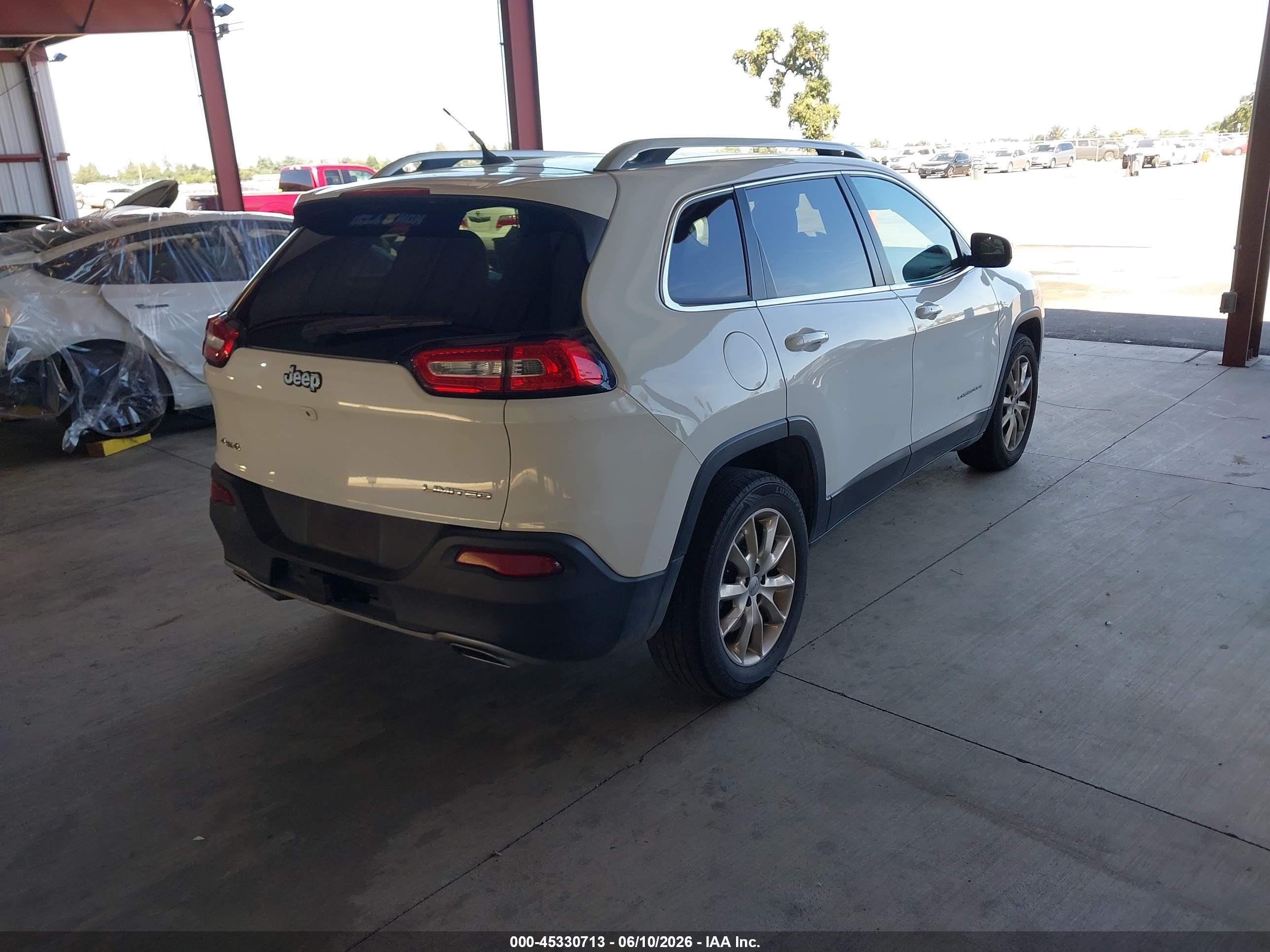 2015 Jeep Cherokee Limited White vin: 1C4PJMDS4FW647053
