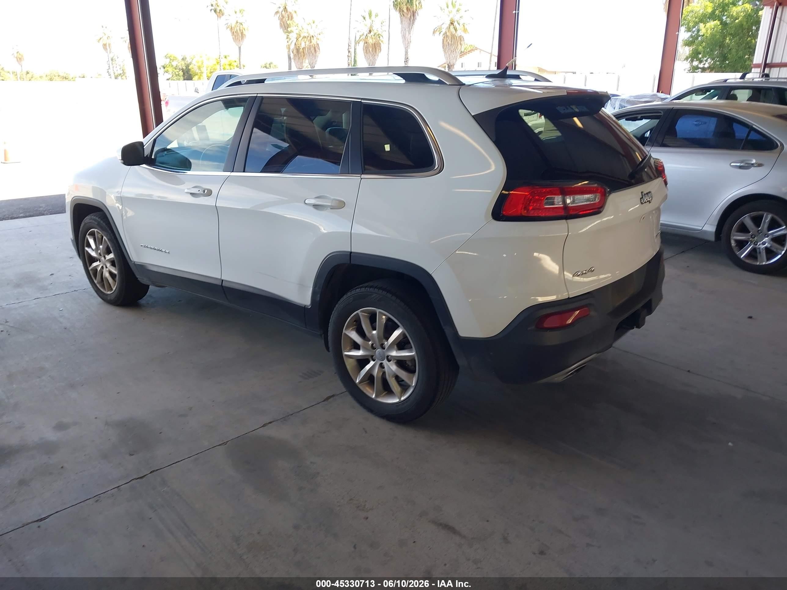 2015 Jeep Cherokee Limited White vin: 1C4PJMDS4FW647053