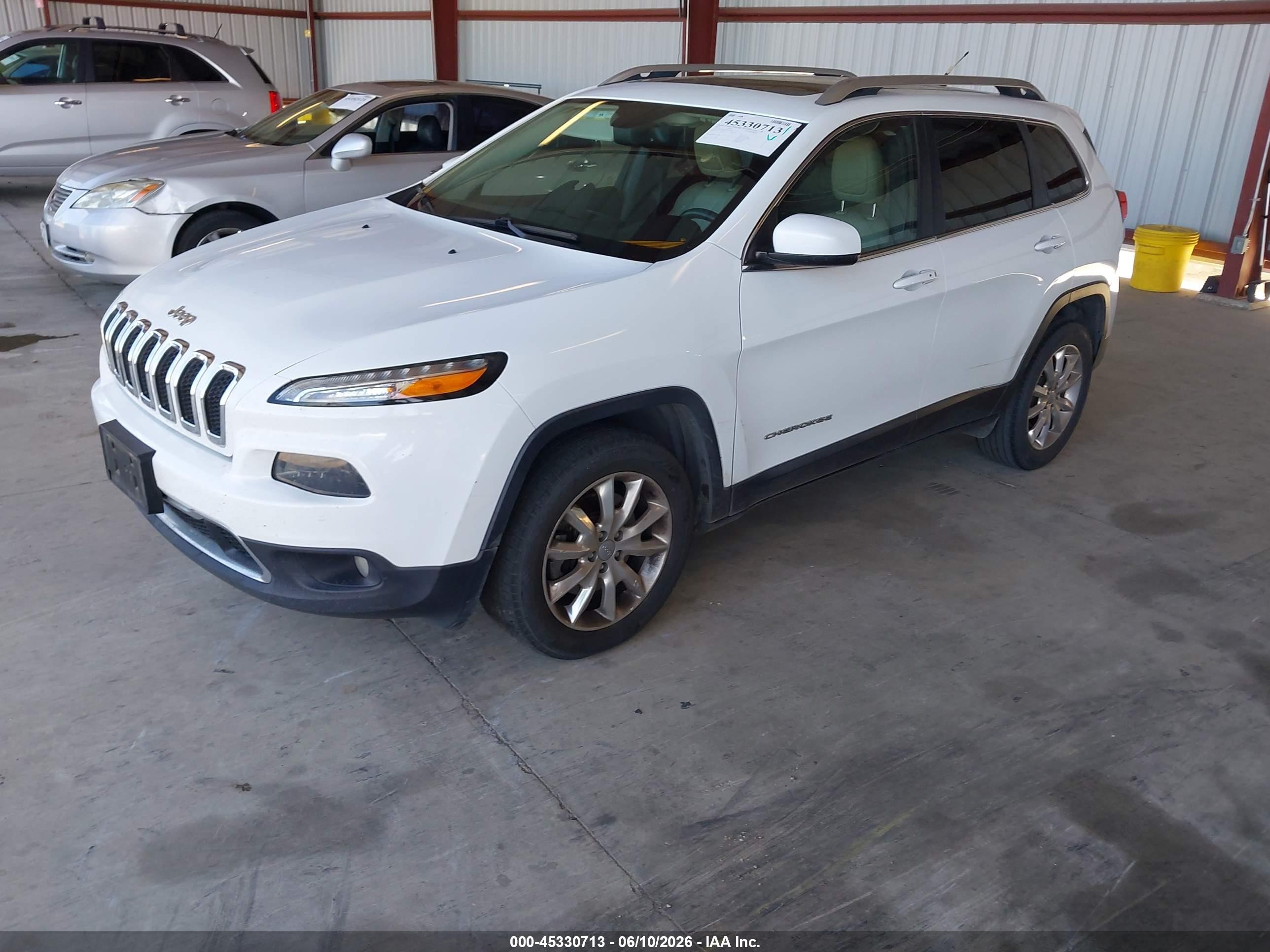 2015 Jeep Cherokee Limited White vin: 1C4PJMDS4FW647053