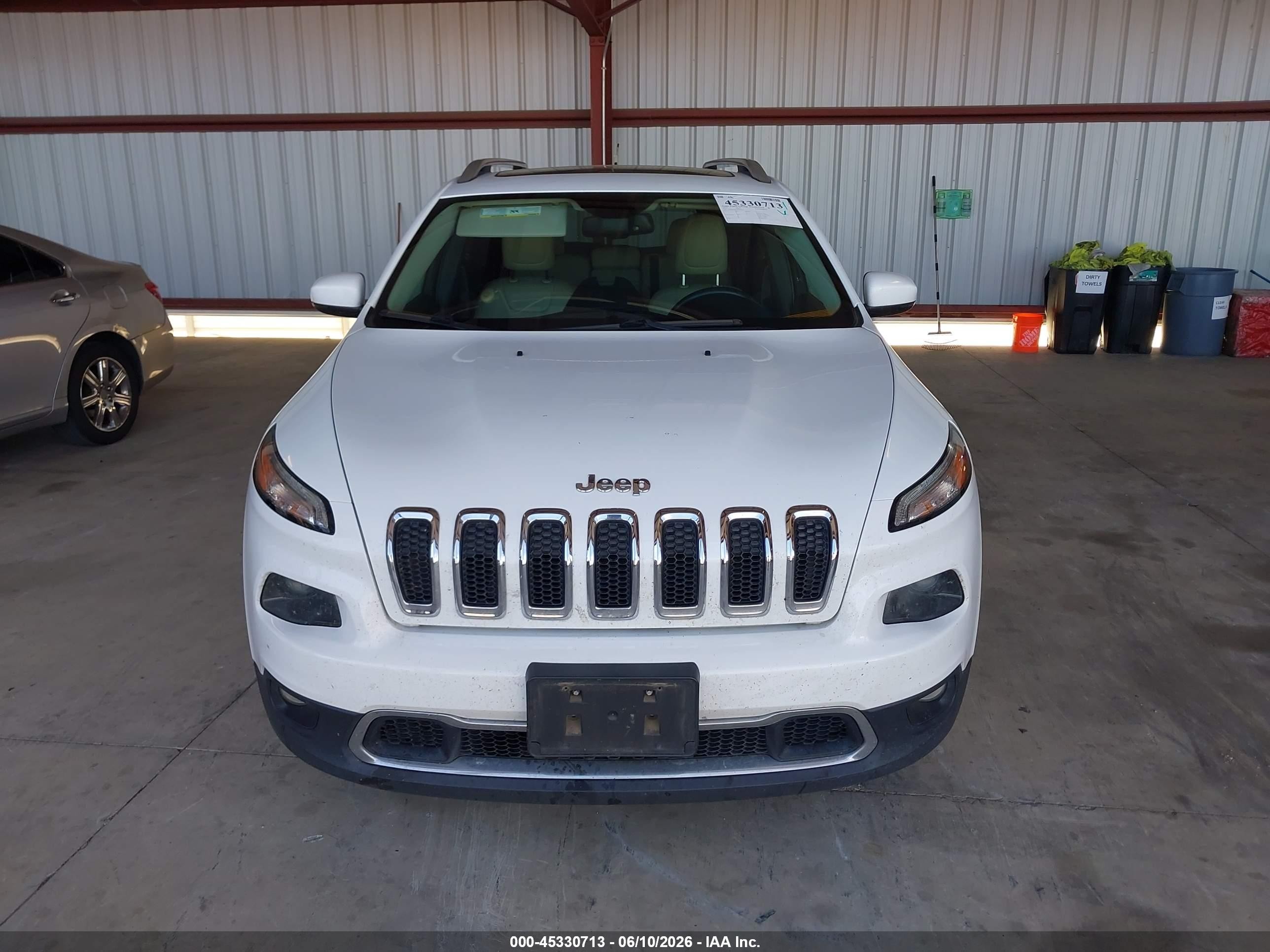2015 Jeep Cherokee Limited White vin: 1C4PJMDS4FW647053