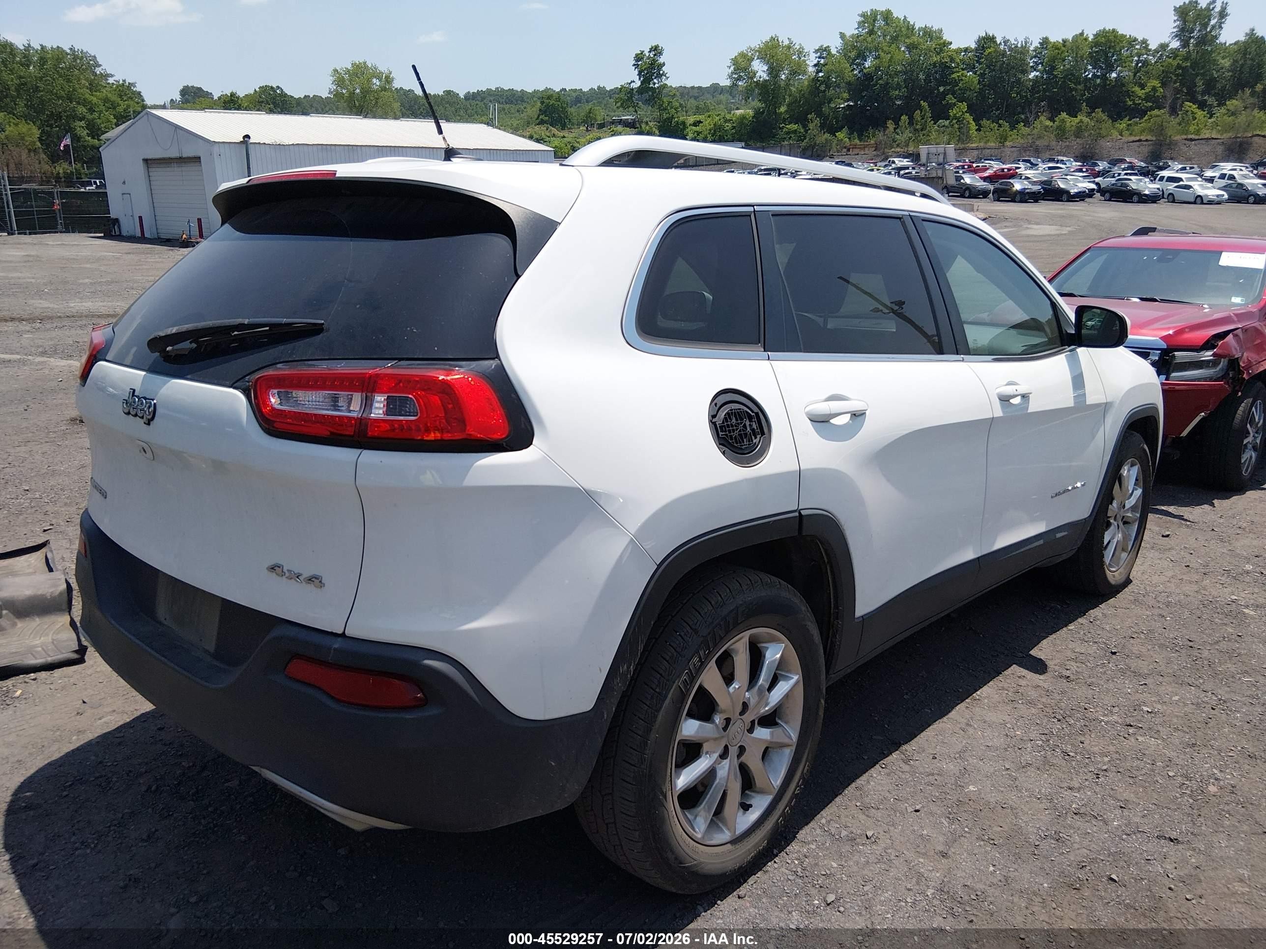 2015 Jeep Cherokee Limited White vin: 1C4PJMDS4FW675242