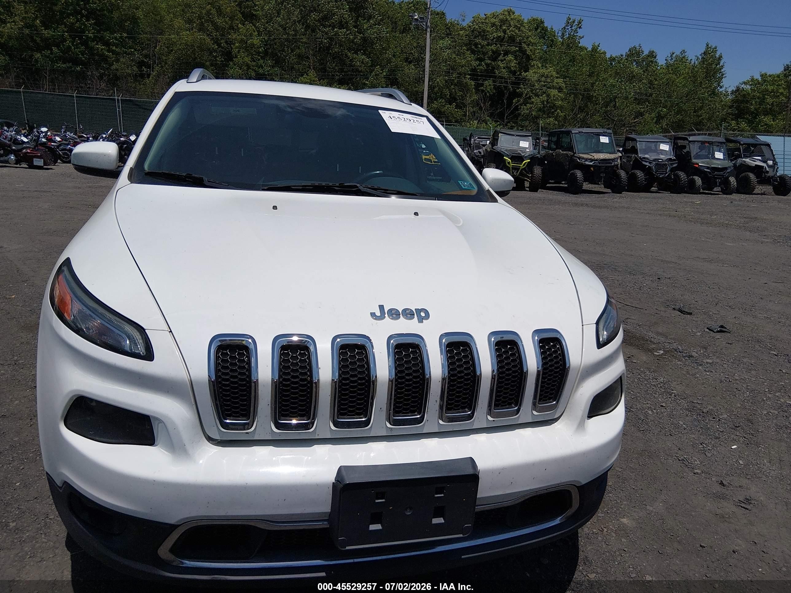 2015 Jeep Cherokee Limited White vin: 1C4PJMDS4FW675242