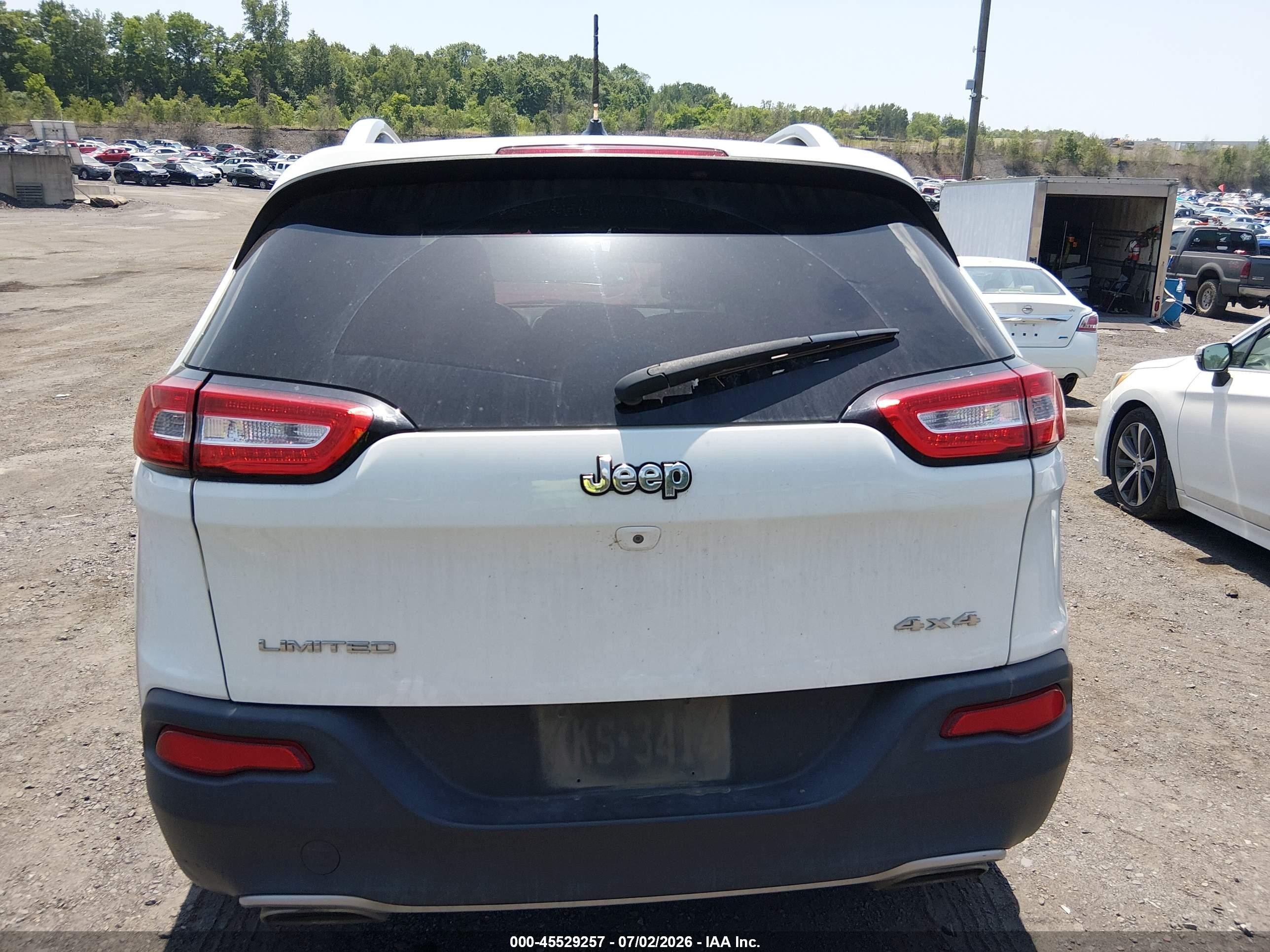 2015 Jeep Cherokee Limited White vin: 1C4PJMDS4FW675242