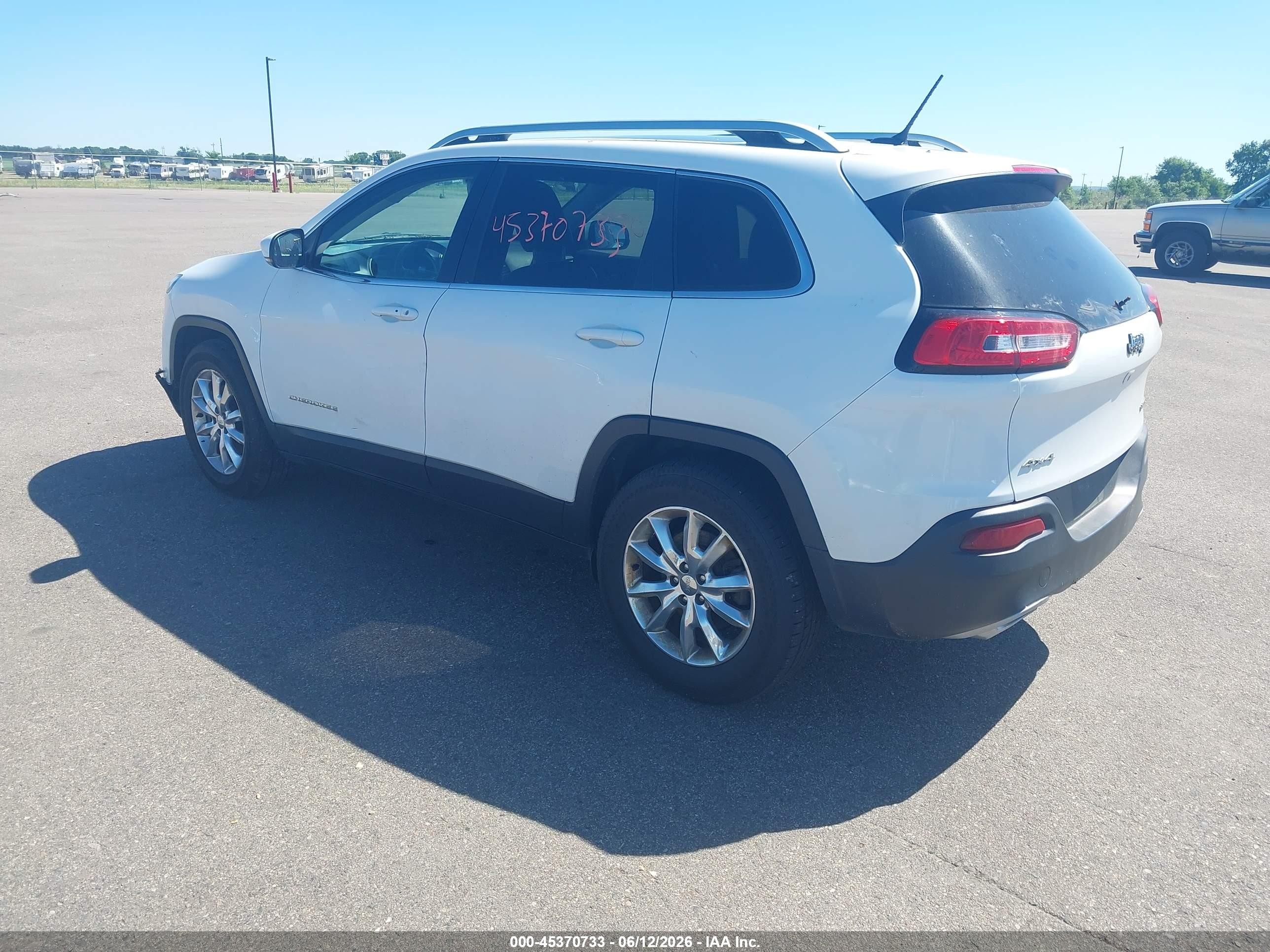 2015 Jeep Cherokee Limited White vin: 1C4PJMDS4FW688783