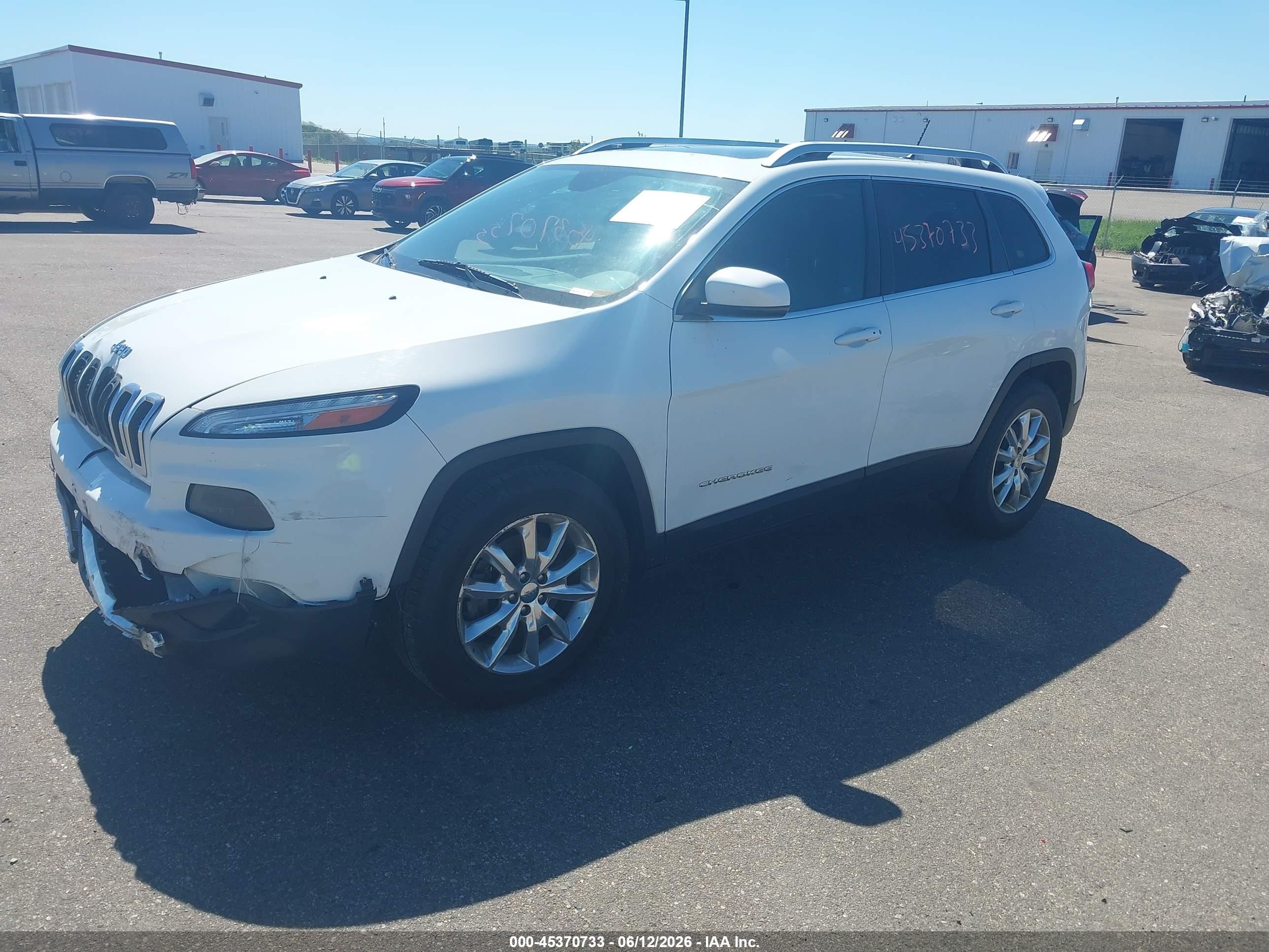 2015 Jeep Cherokee Limited White vin: 1C4PJMDS4FW688783