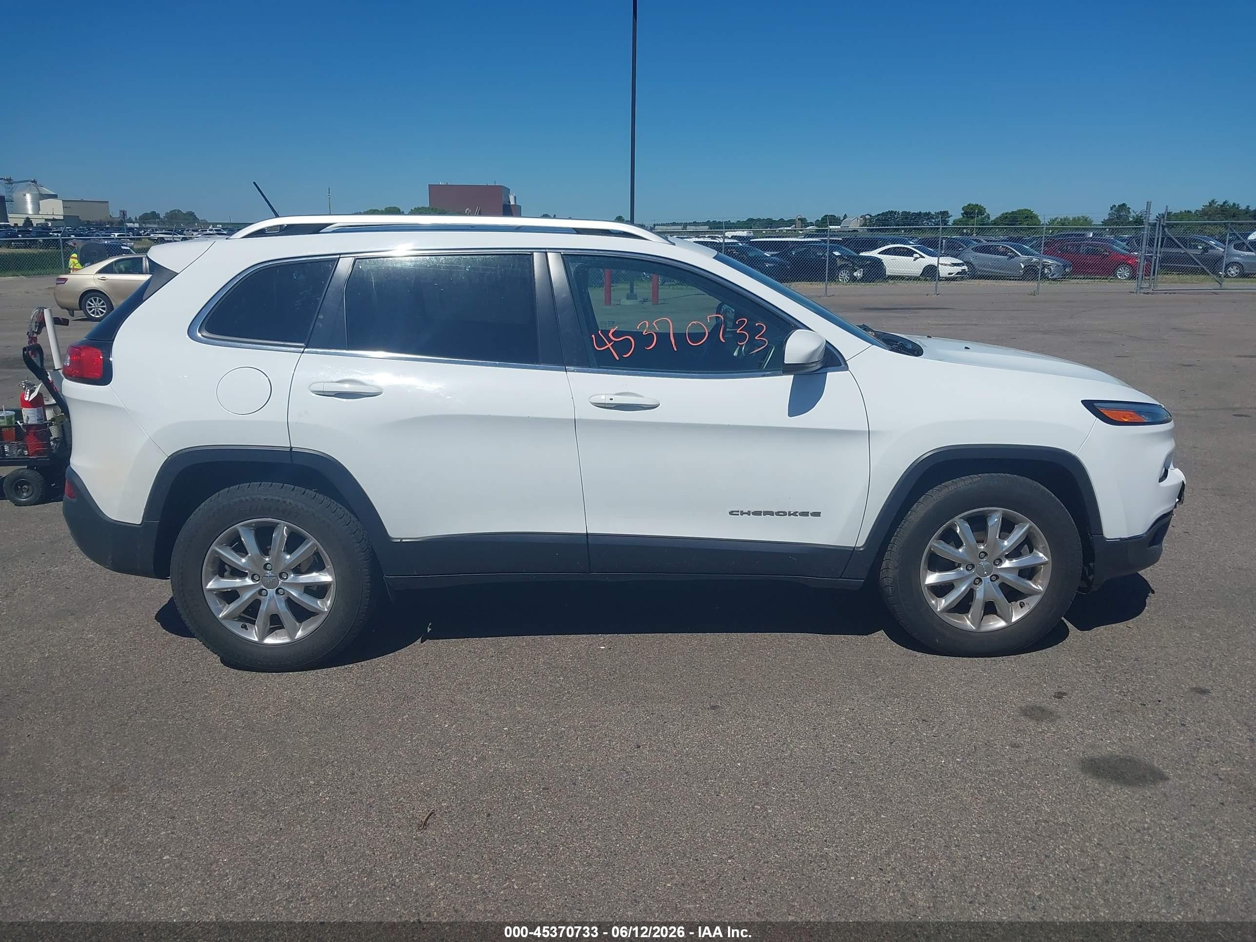 2015 Jeep Cherokee Limited White vin: 1C4PJMDS4FW688783
