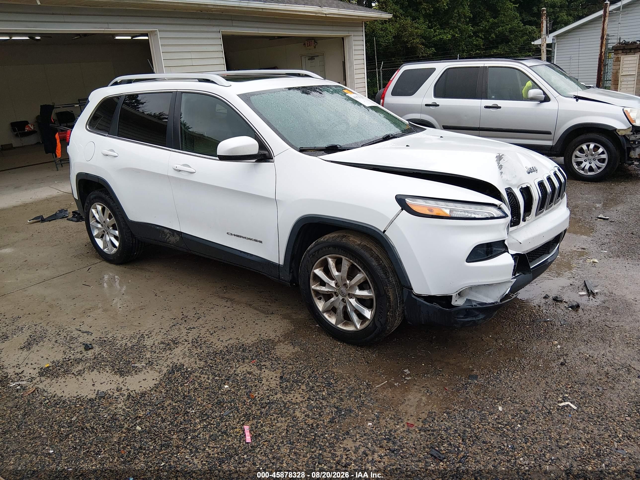 2015 Jeep Cherokee Limited White vin: 1C4PJMDS4FW719921