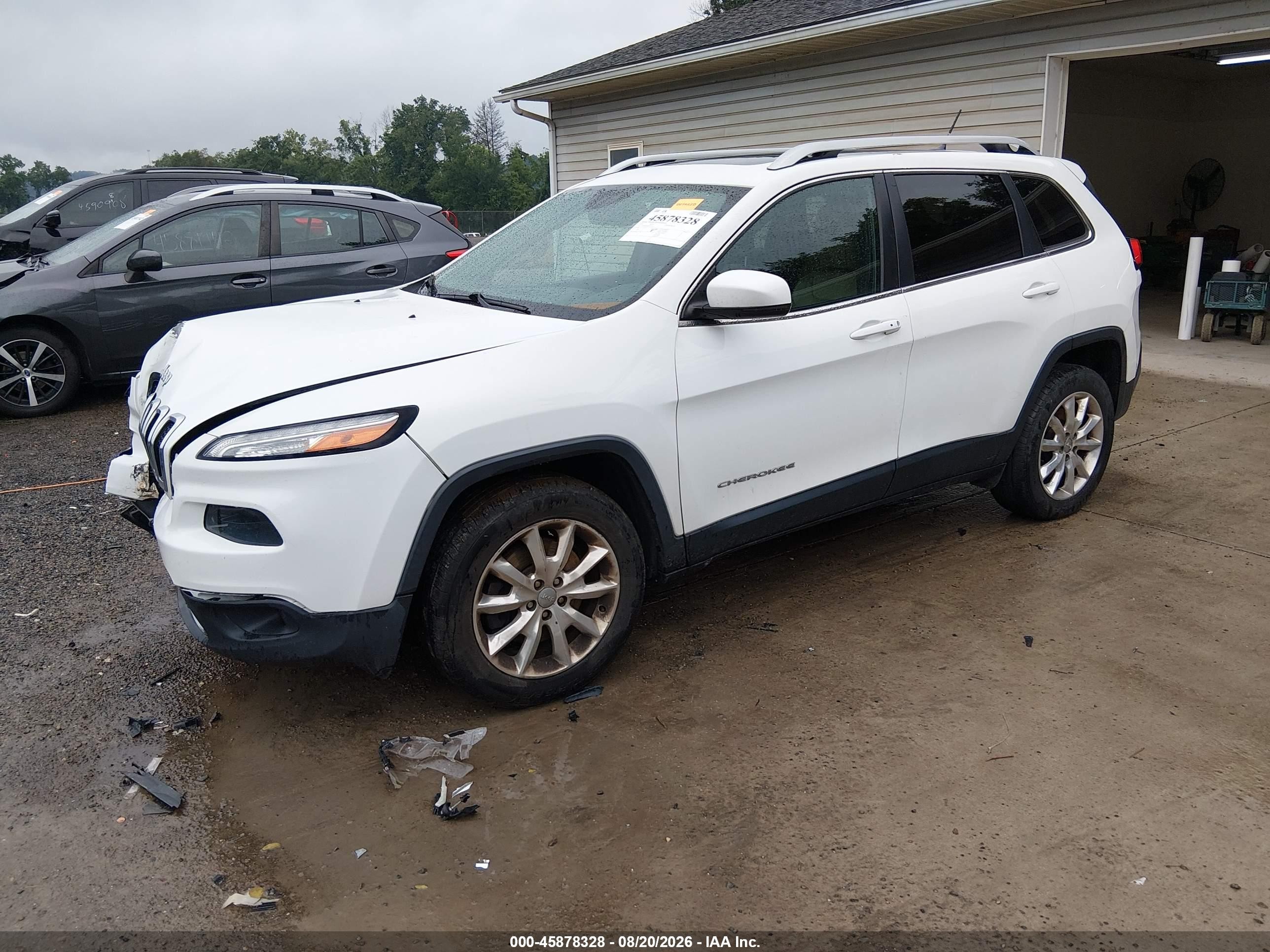 2015 Jeep Cherokee Limited White vin: 1C4PJMDS4FW719921