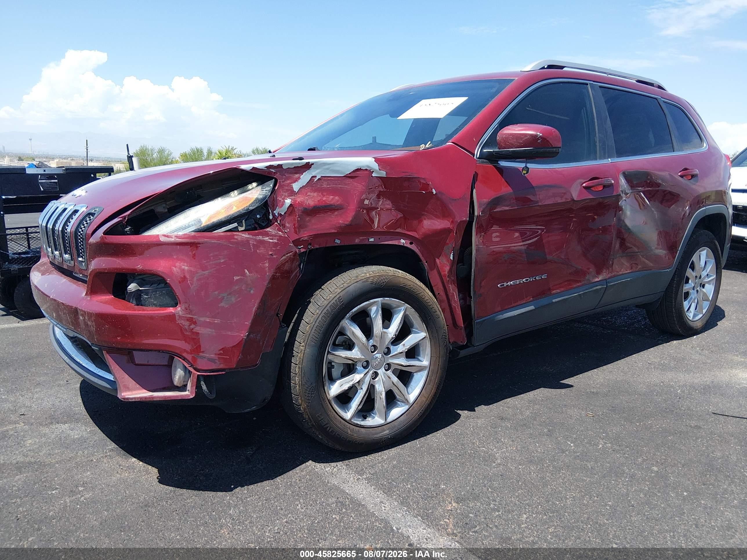 2015 Jeep Cherokee Limited Burgundy vin: 1C4PJMDS4FW739862