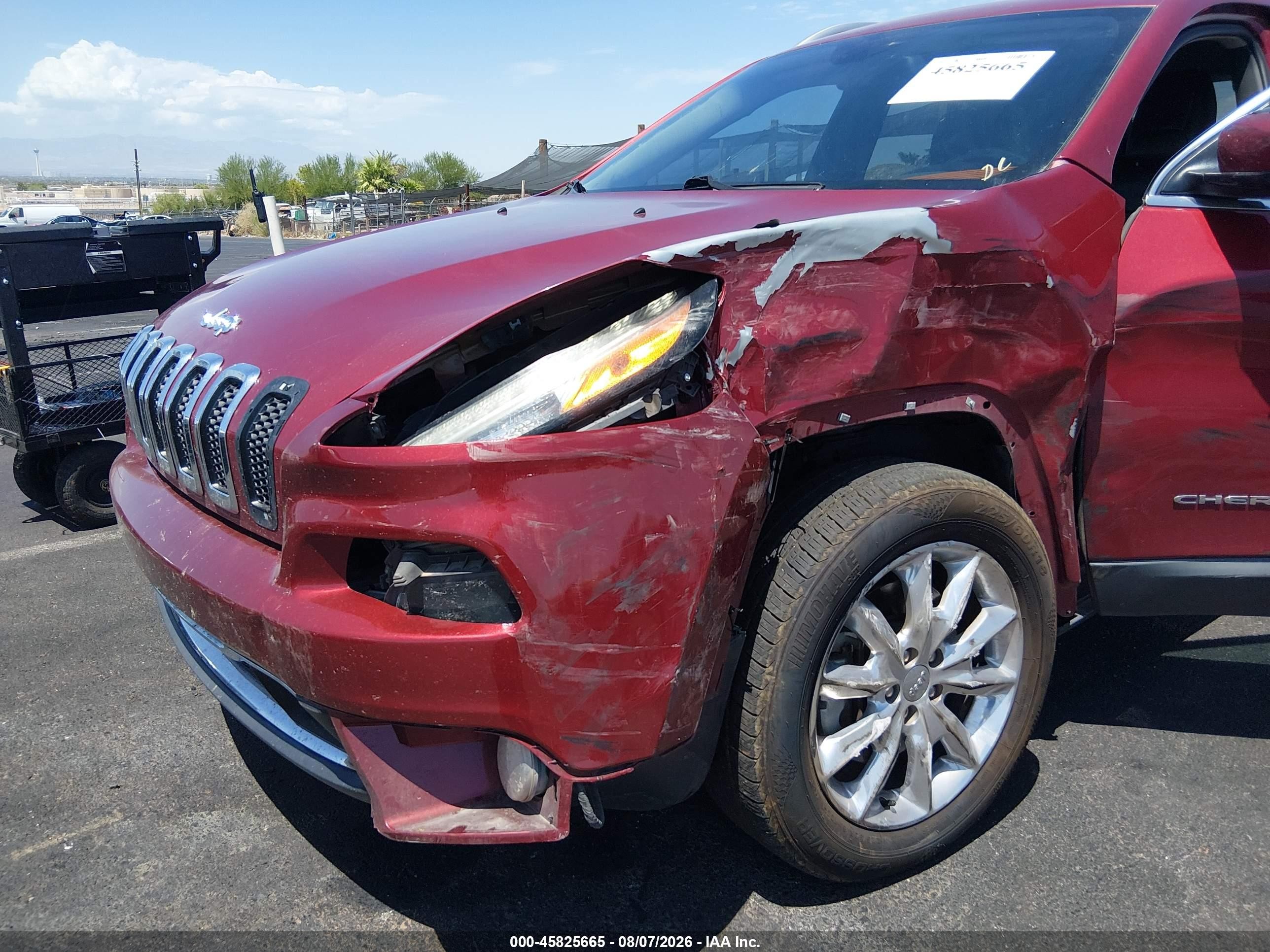 2015 Jeep Cherokee Limited Burgundy vin: 1C4PJMDS4FW739862