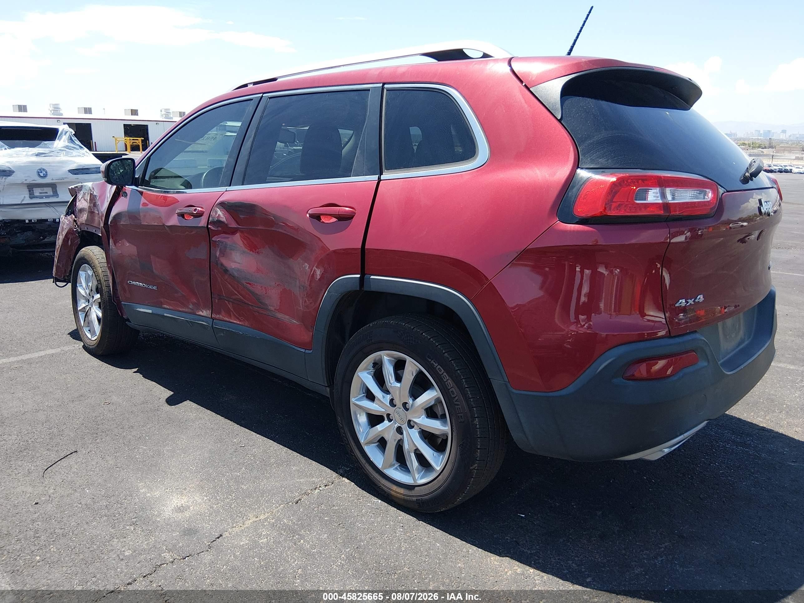 2015 Jeep Cherokee Limited Burgundy vin: 1C4PJMDS4FW739862