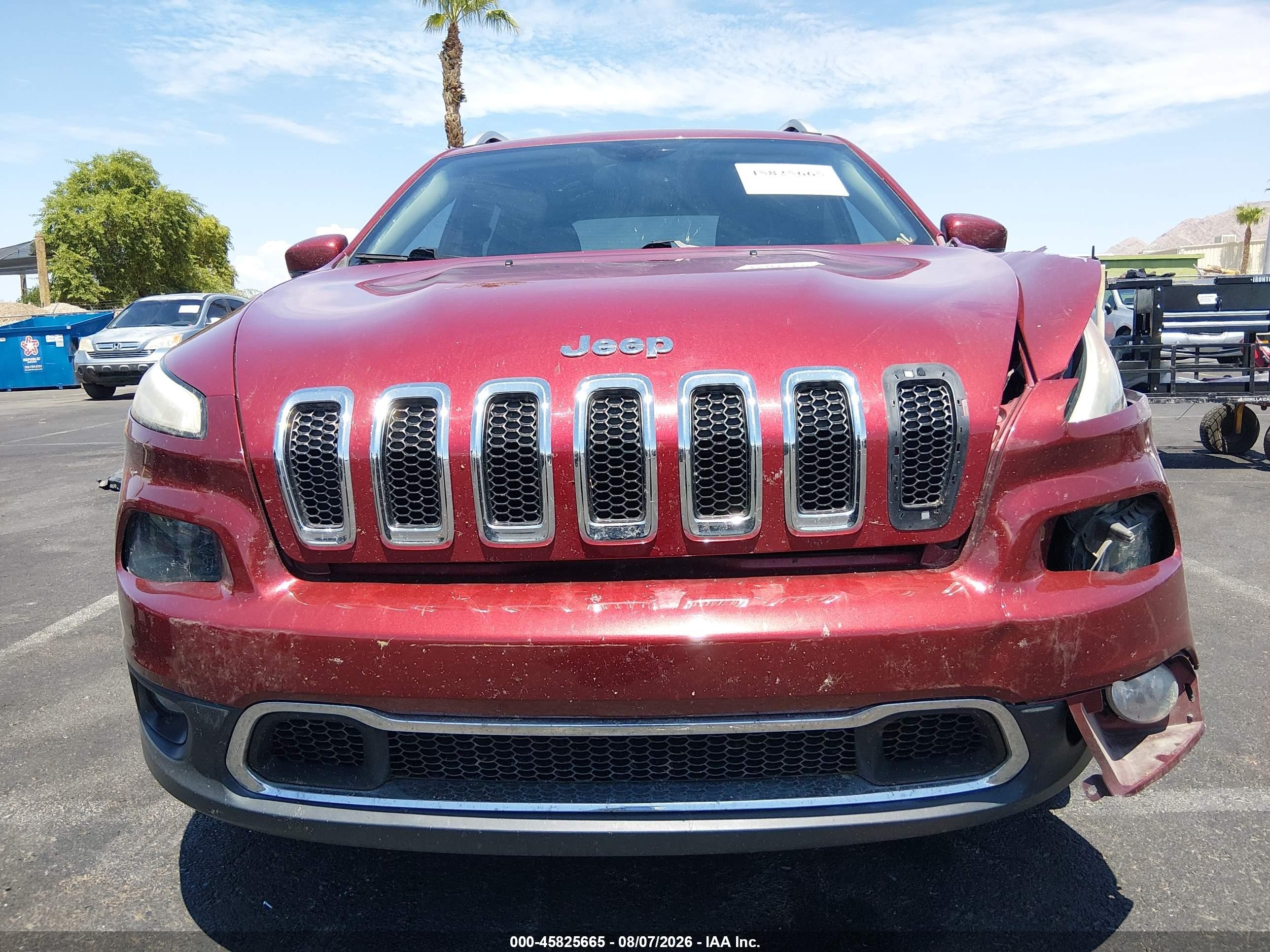 2015 Jeep Cherokee Limited Burgundy vin: 1C4PJMDS4FW739862
