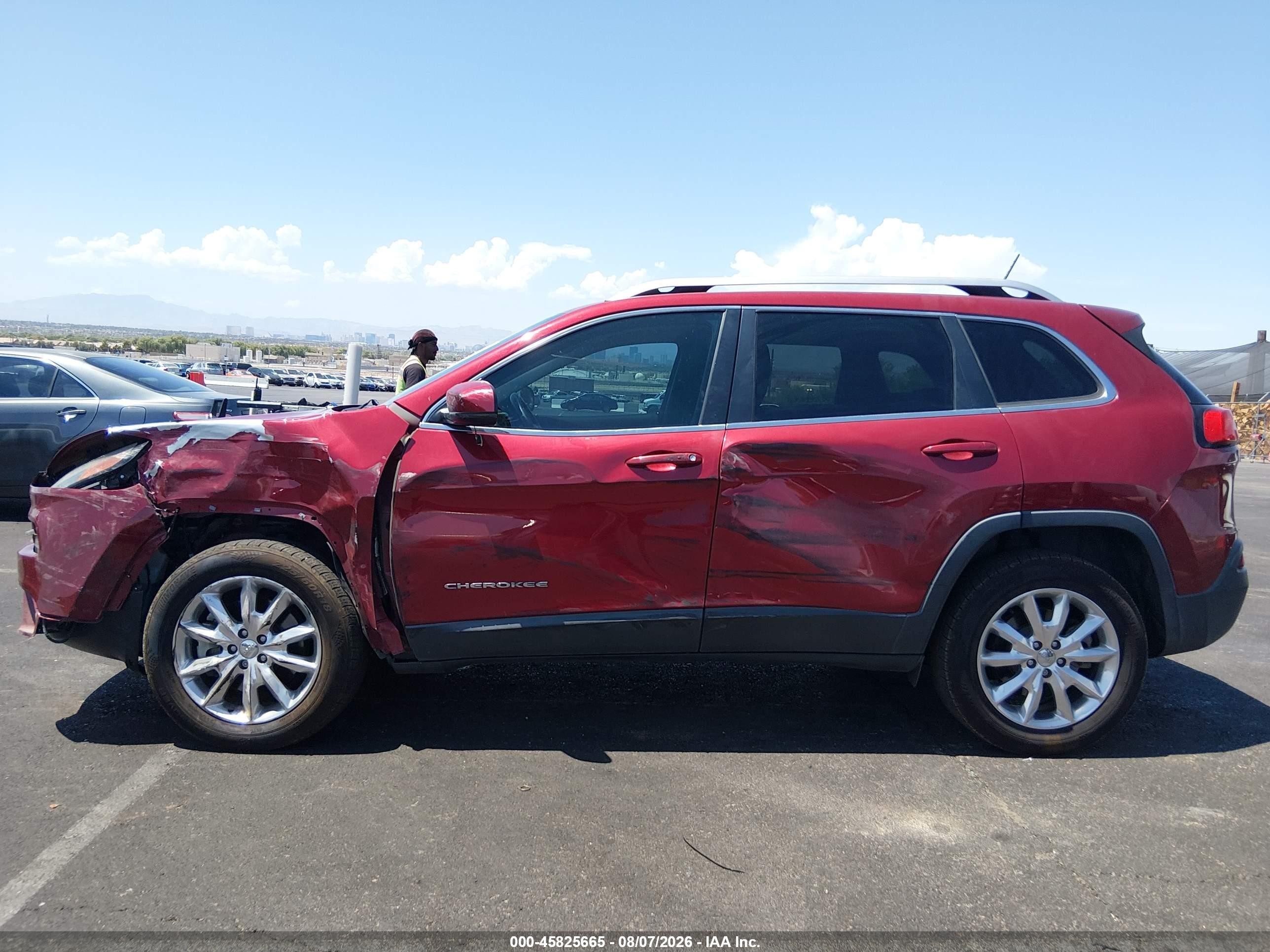 2015 Jeep Cherokee Limited Burgundy vin: 1C4PJMDS4FW739862