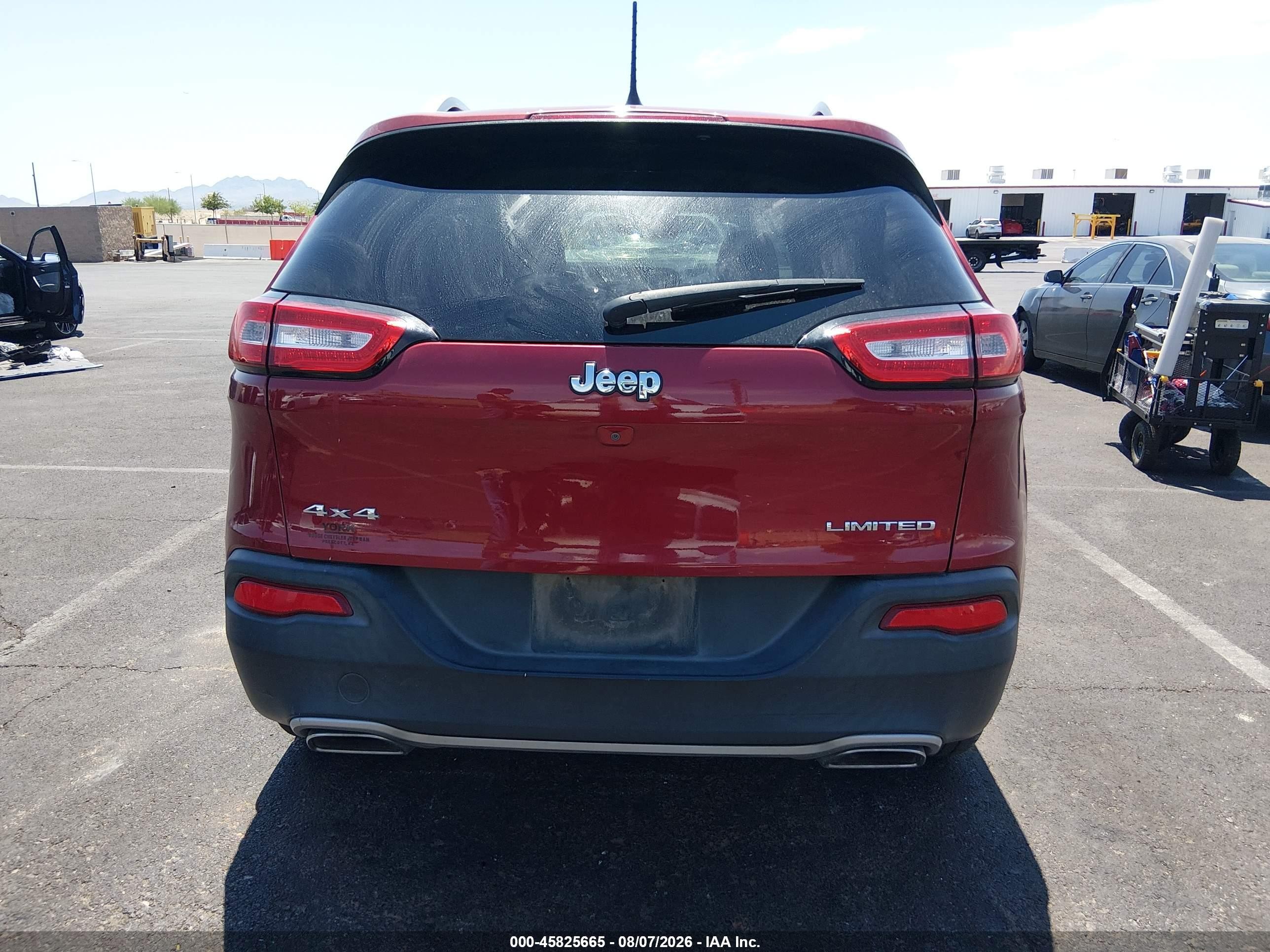 2015 Jeep Cherokee Limited Burgundy vin: 1C4PJMDS4FW739862
