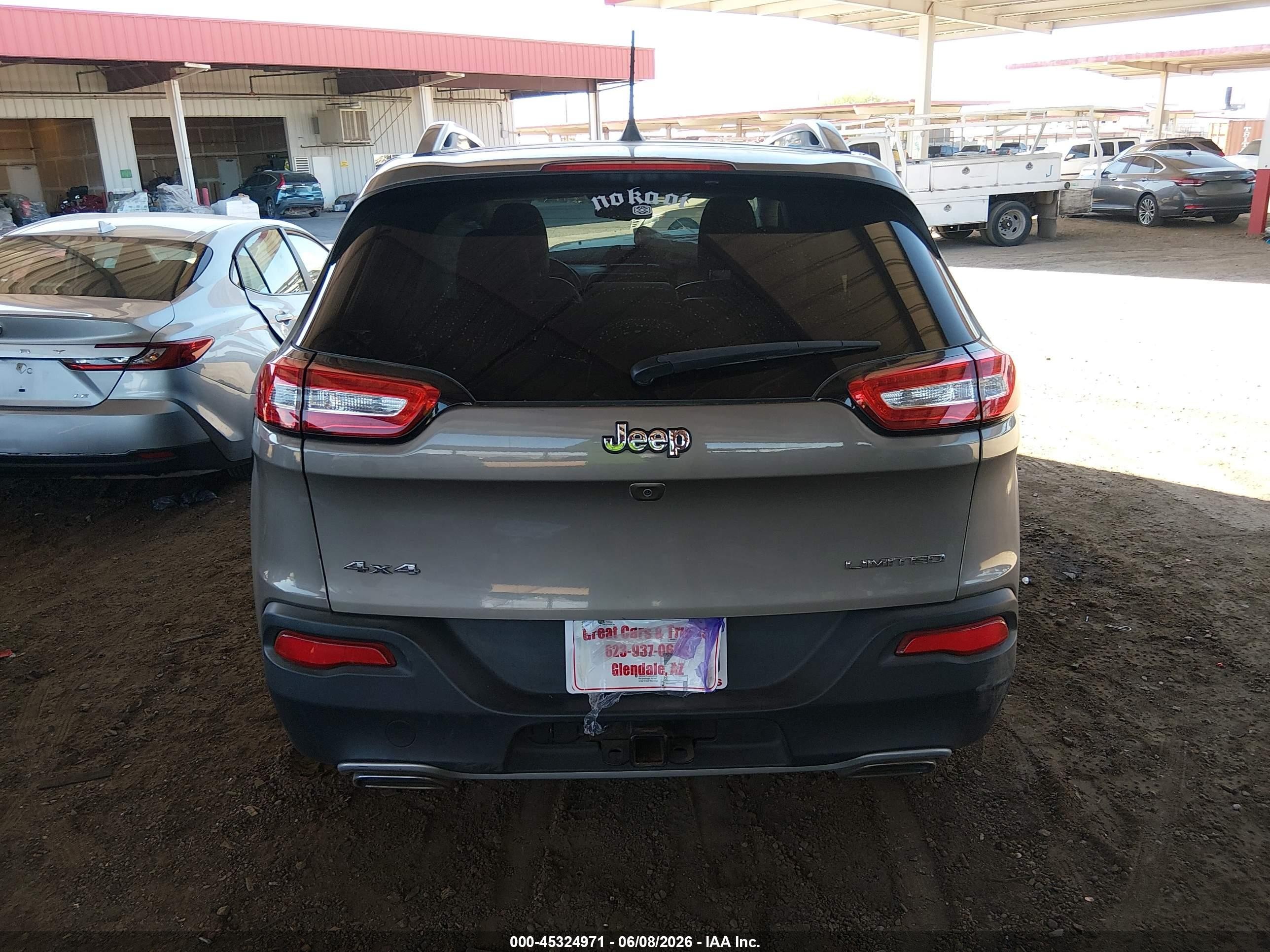 2016 Jeep Cherokee Limited Silver vin: 1C4PJMDS4GW255451