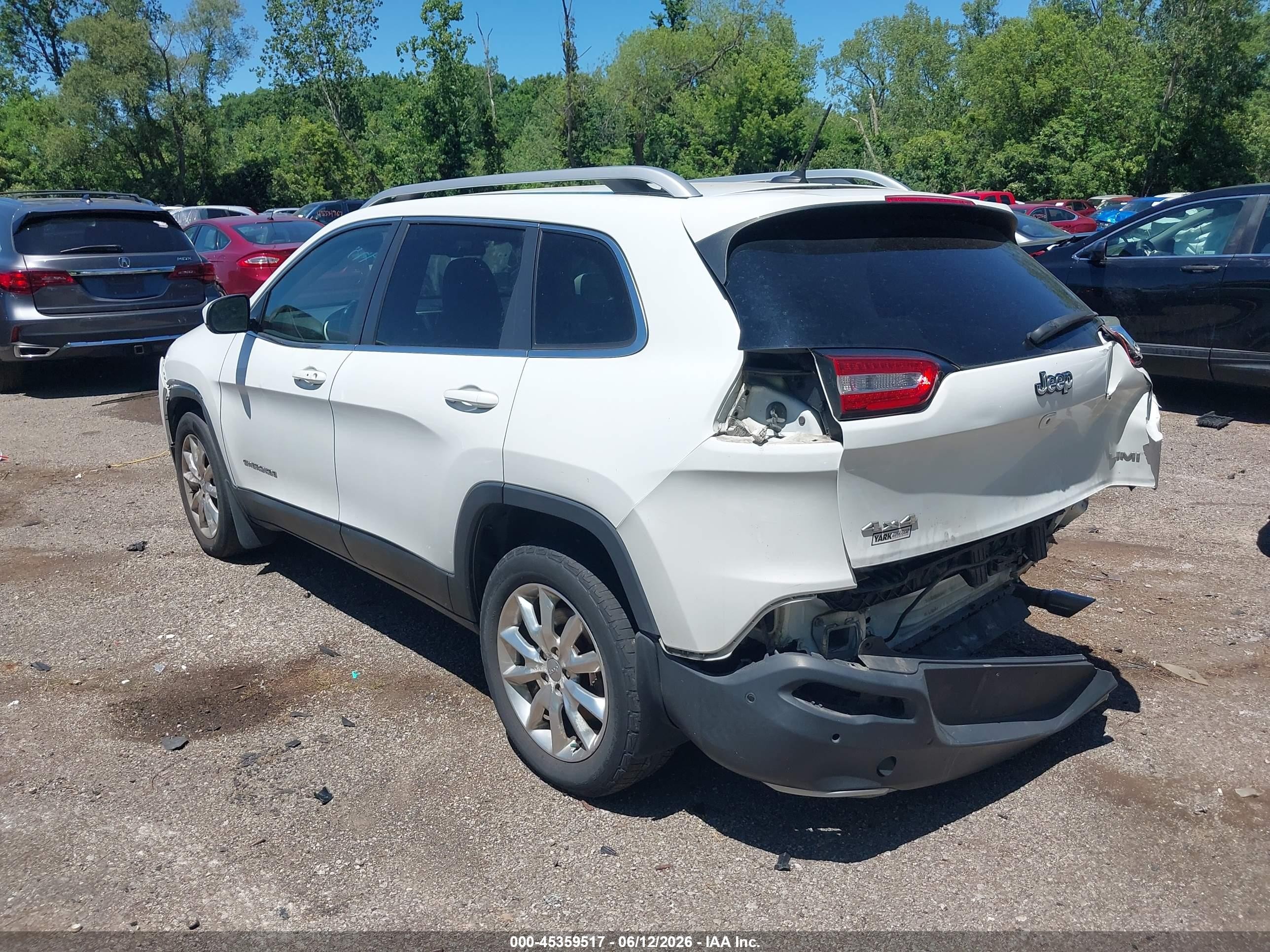 2014 Jeep Cherokee Limited White vin: 1C4PJMDS5EW134392