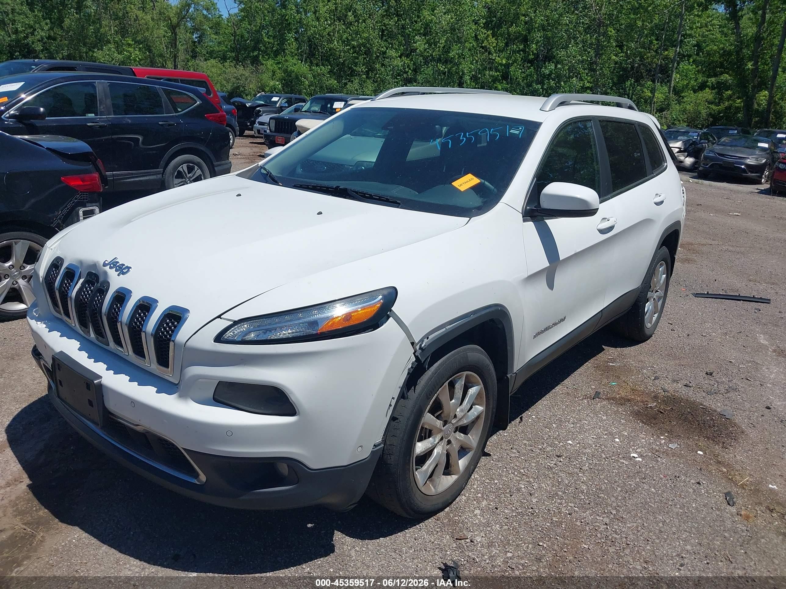 2014 Jeep Cherokee Limited White vin: 1C4PJMDS5EW134392