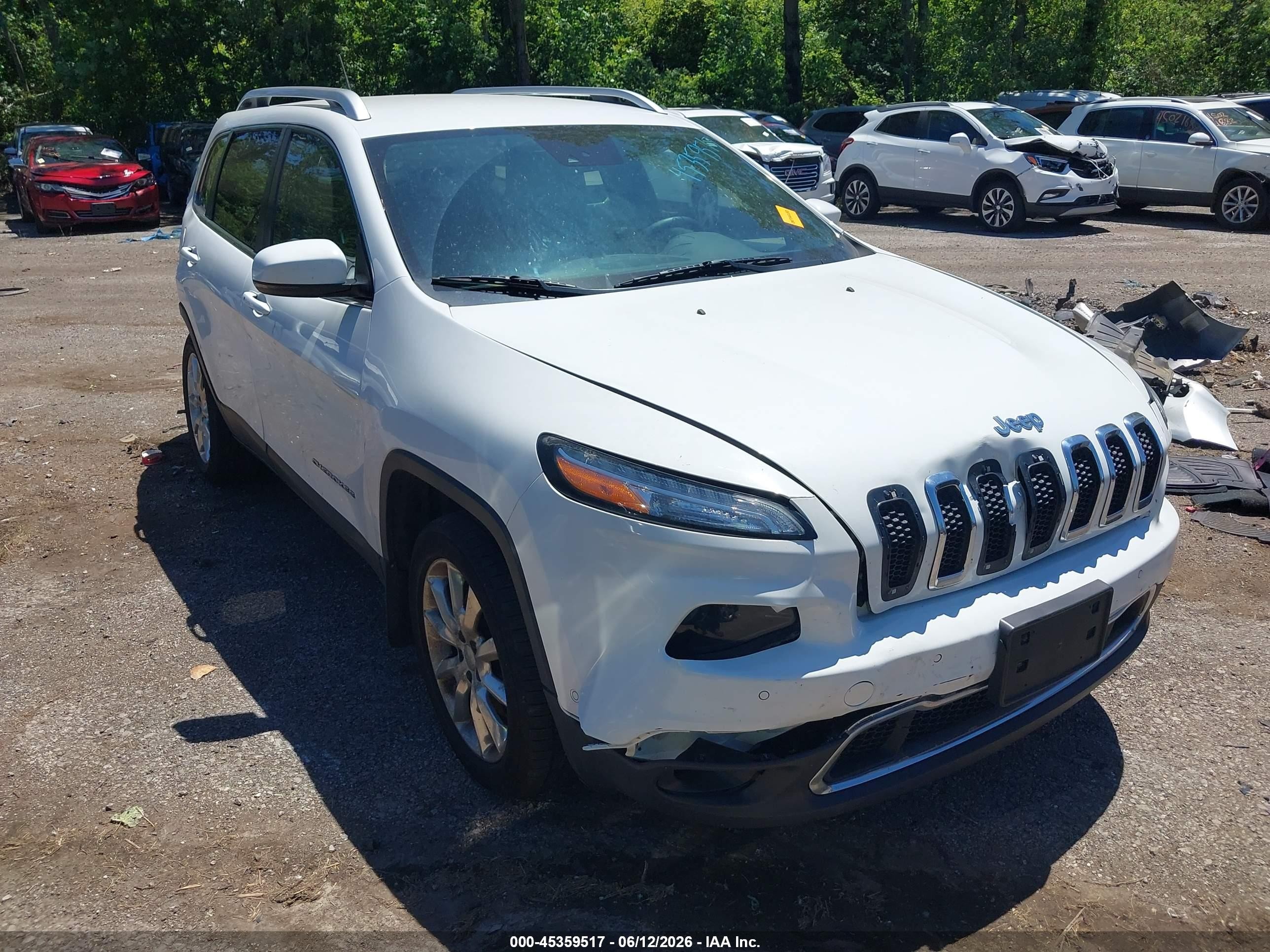 2014 Jeep Cherokee Limited White vin: 1C4PJMDS5EW134392