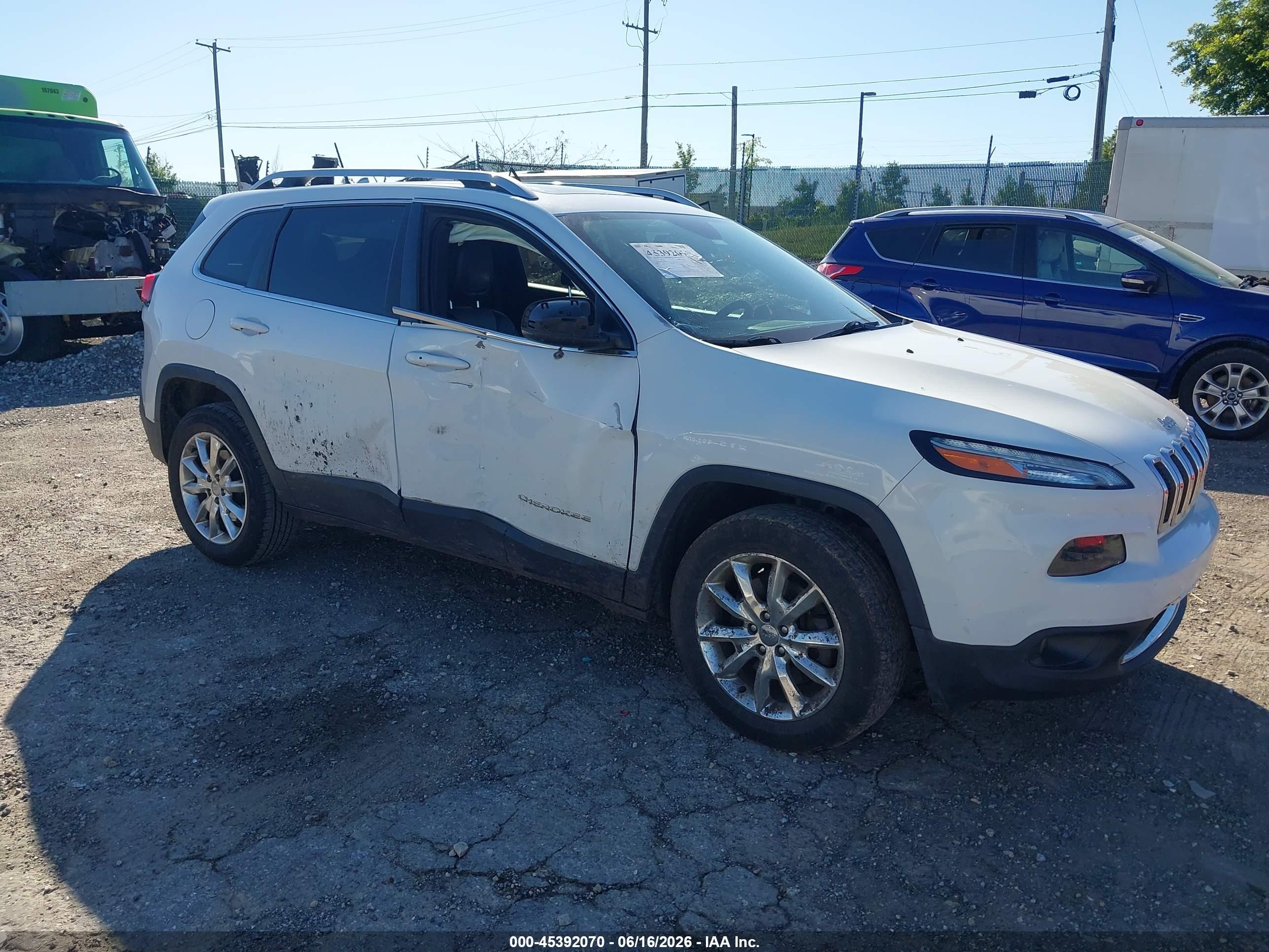 2014 Jeep Cherokee Limited White vin: 1C4PJMDS5EW168011
