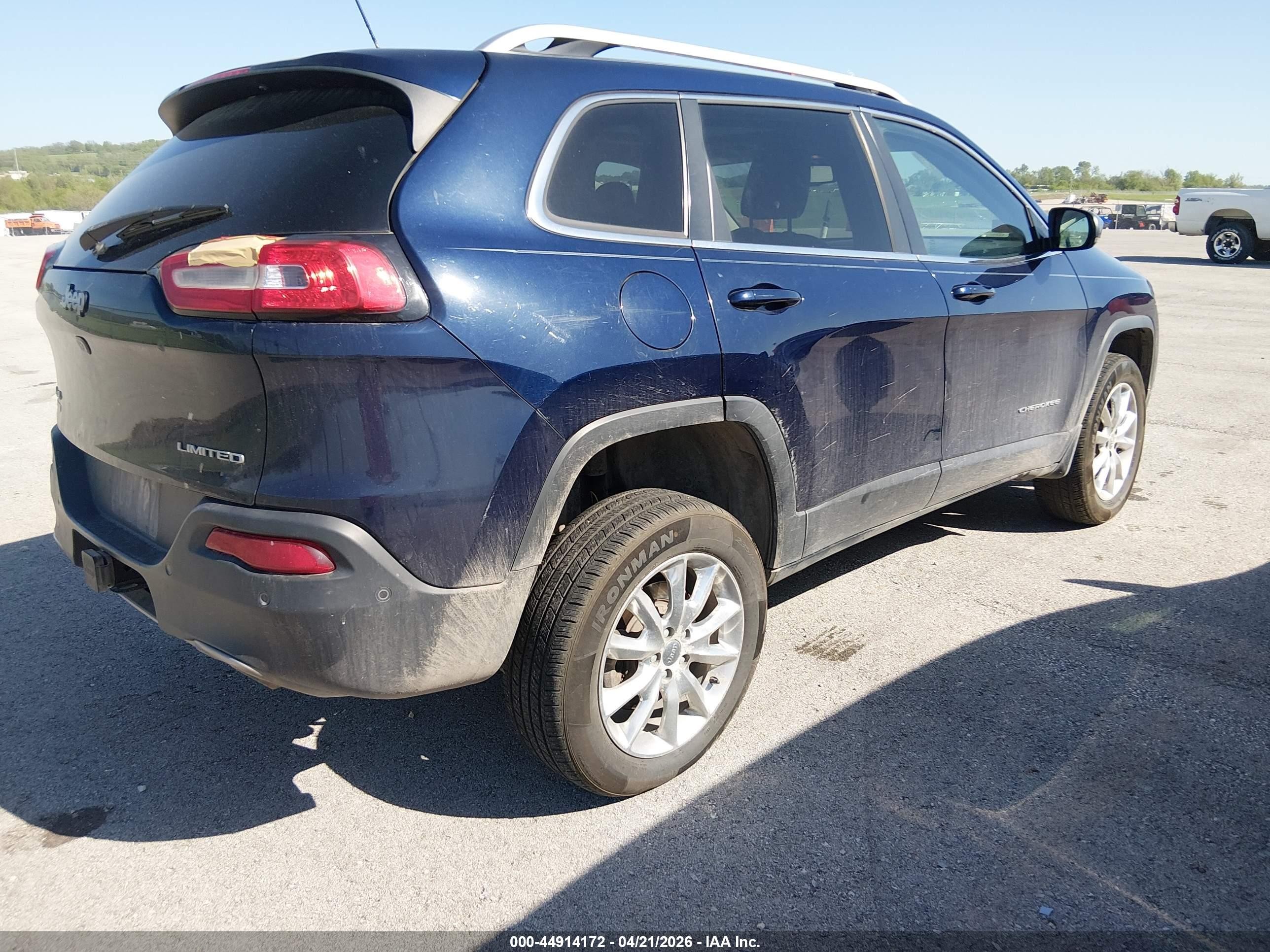 2014 Jeep Cherokee Limited Blue vin: 1C4PJMDS5EW189988