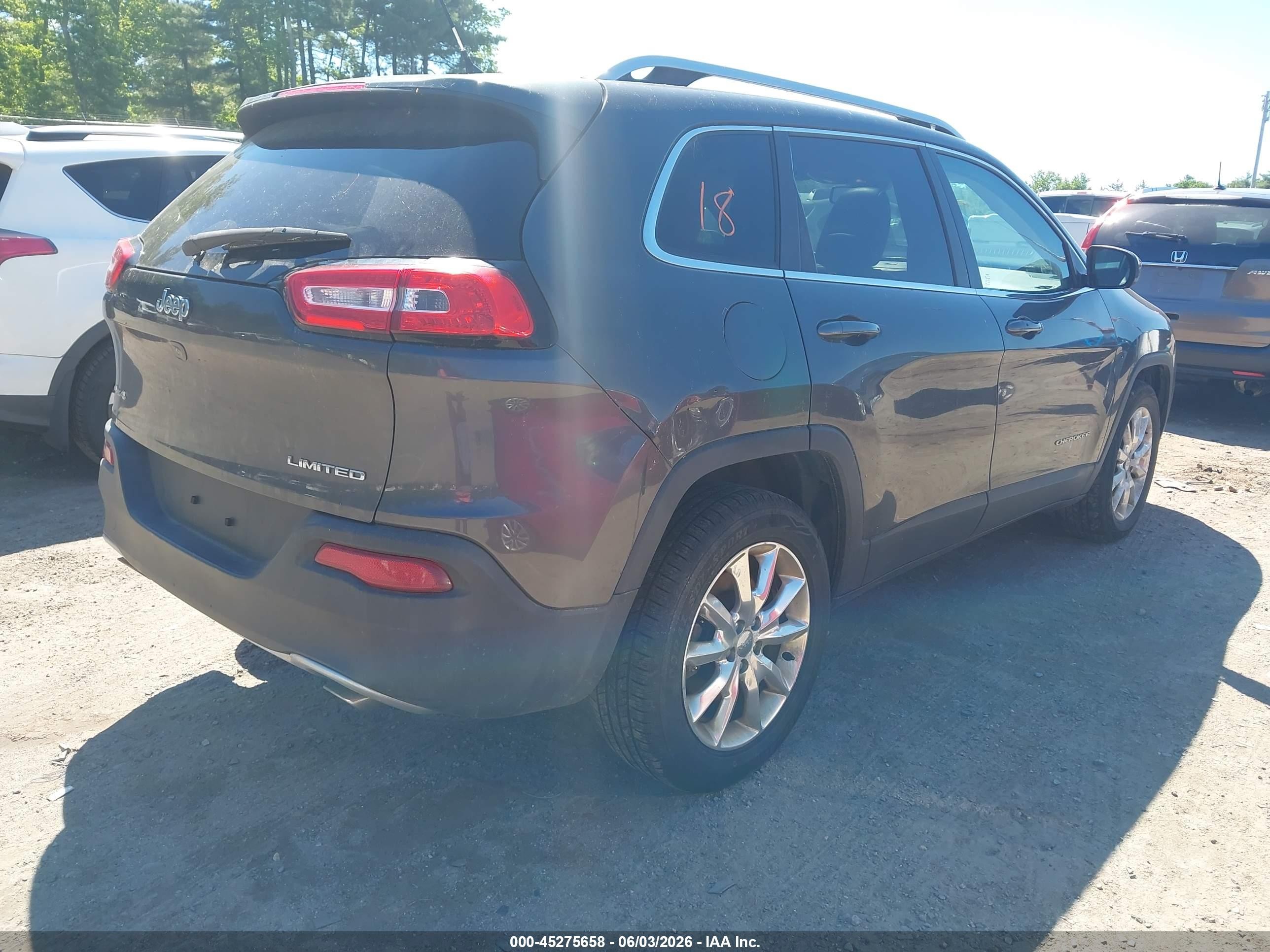 2014 Jeep Cherokee Limited Gray vin: 1C4PJMDS5EW218986