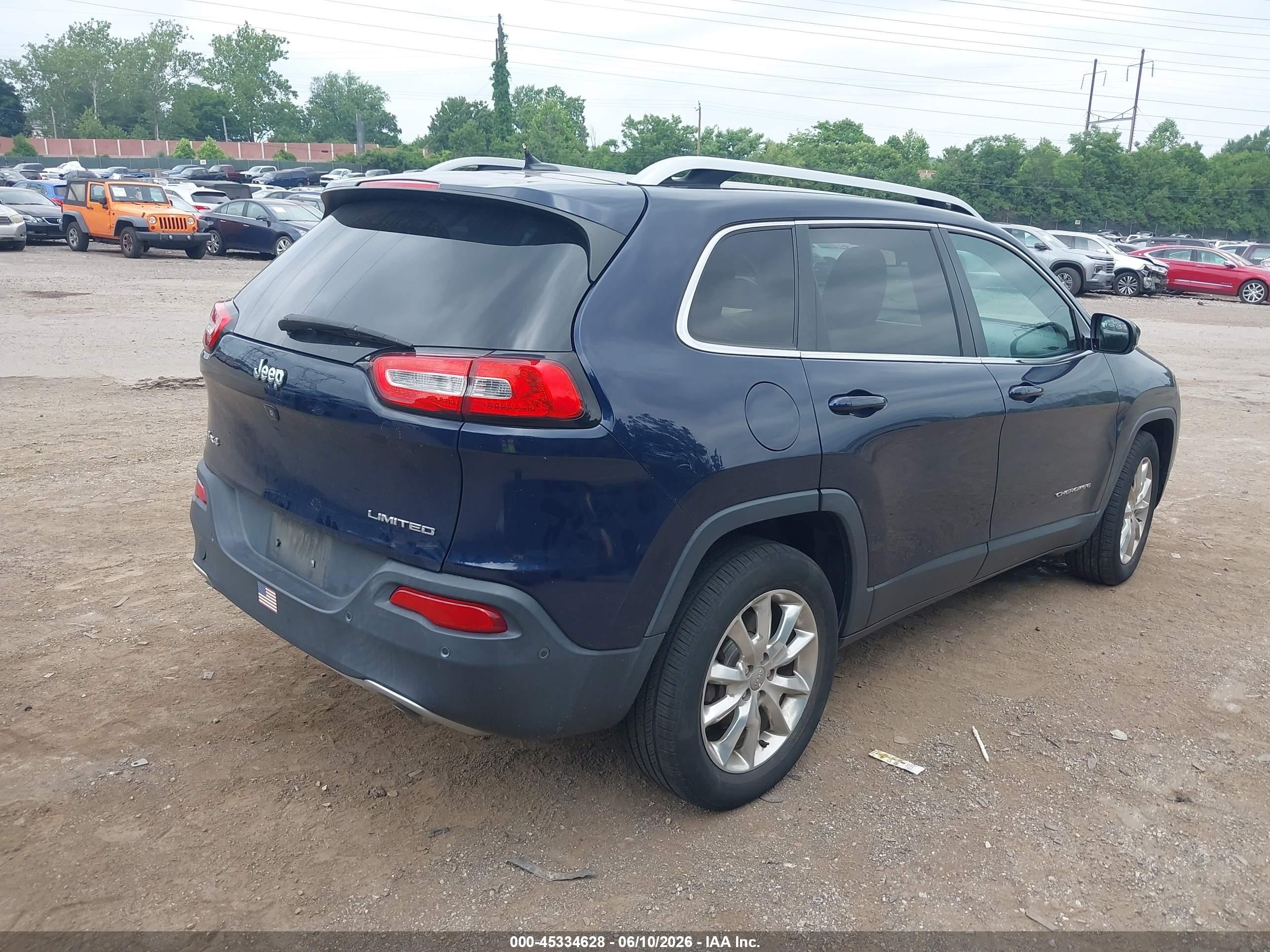 2014 Jeep Cherokee Limited Blue vin: 1C4PJMDS5EW226389