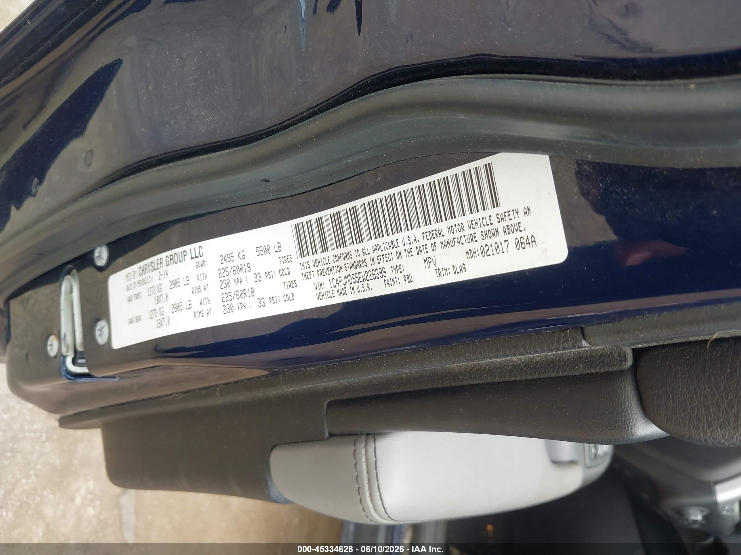 2014 Jeep Cherokee Limited Blue vin: 1C4PJMDS5EW226389