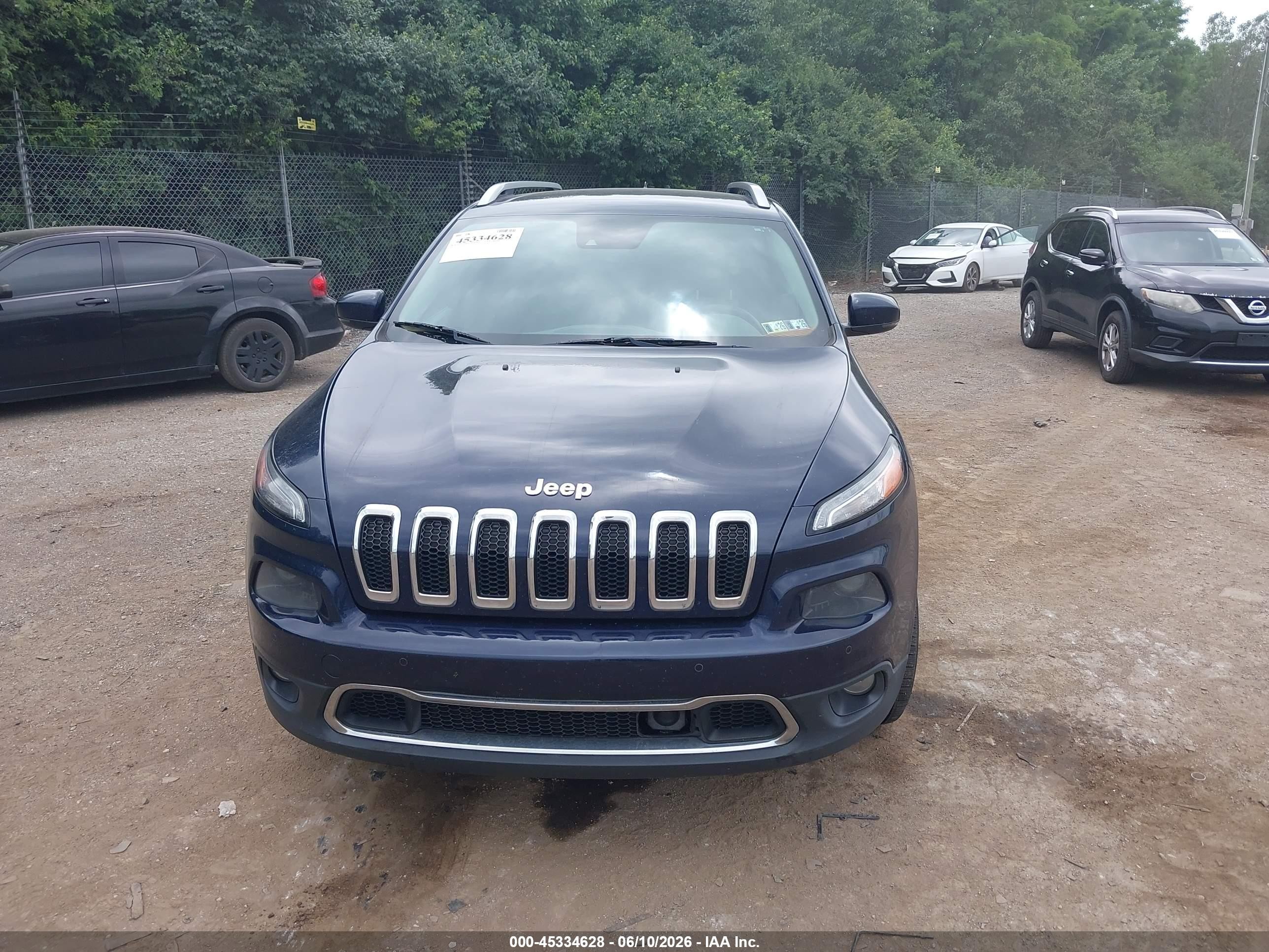 2014 Jeep Cherokee Limited Blue vin: 1C4PJMDS5EW226389
