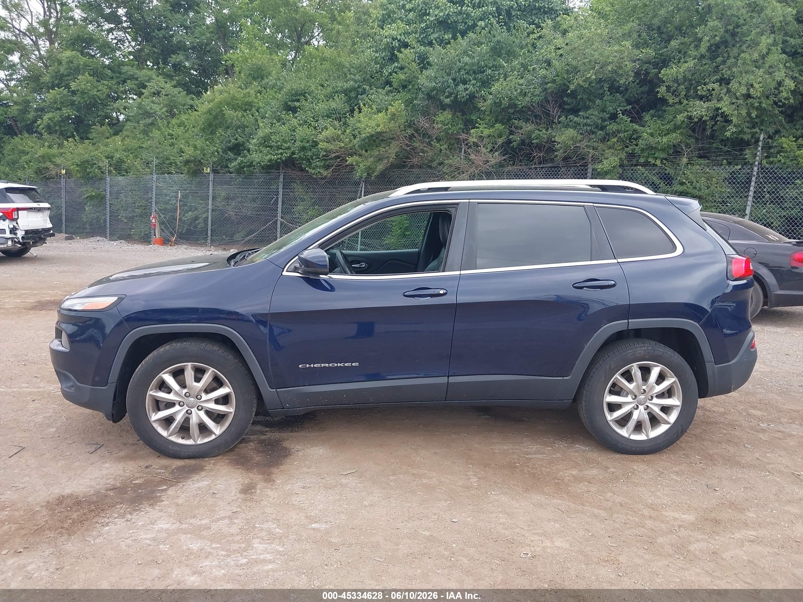 2014 Jeep Cherokee Limited Blue vin: 1C4PJMDS5EW226389