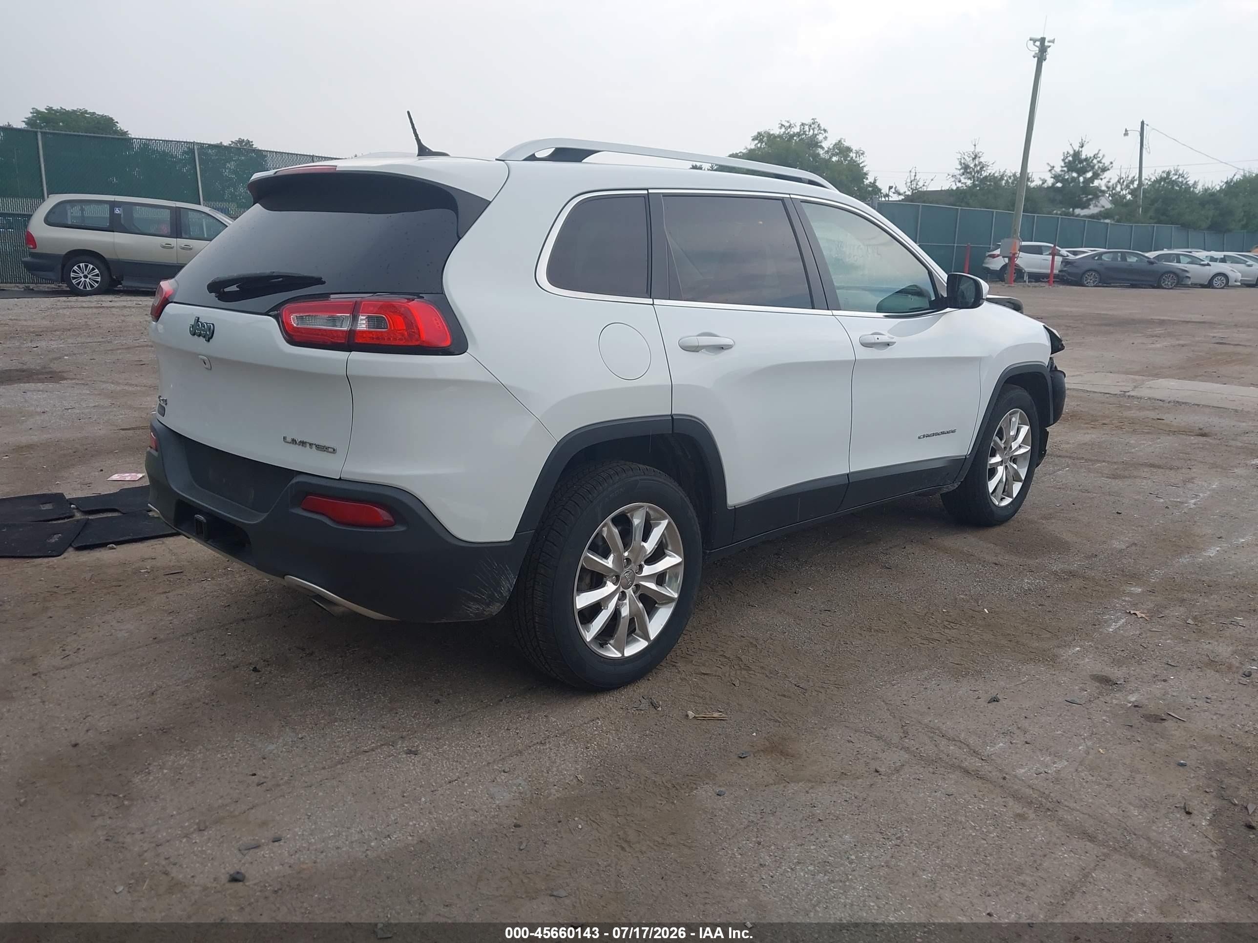 2014 Jeep Cherokee Limited White vin: 1C4PJMDS5EW236758
