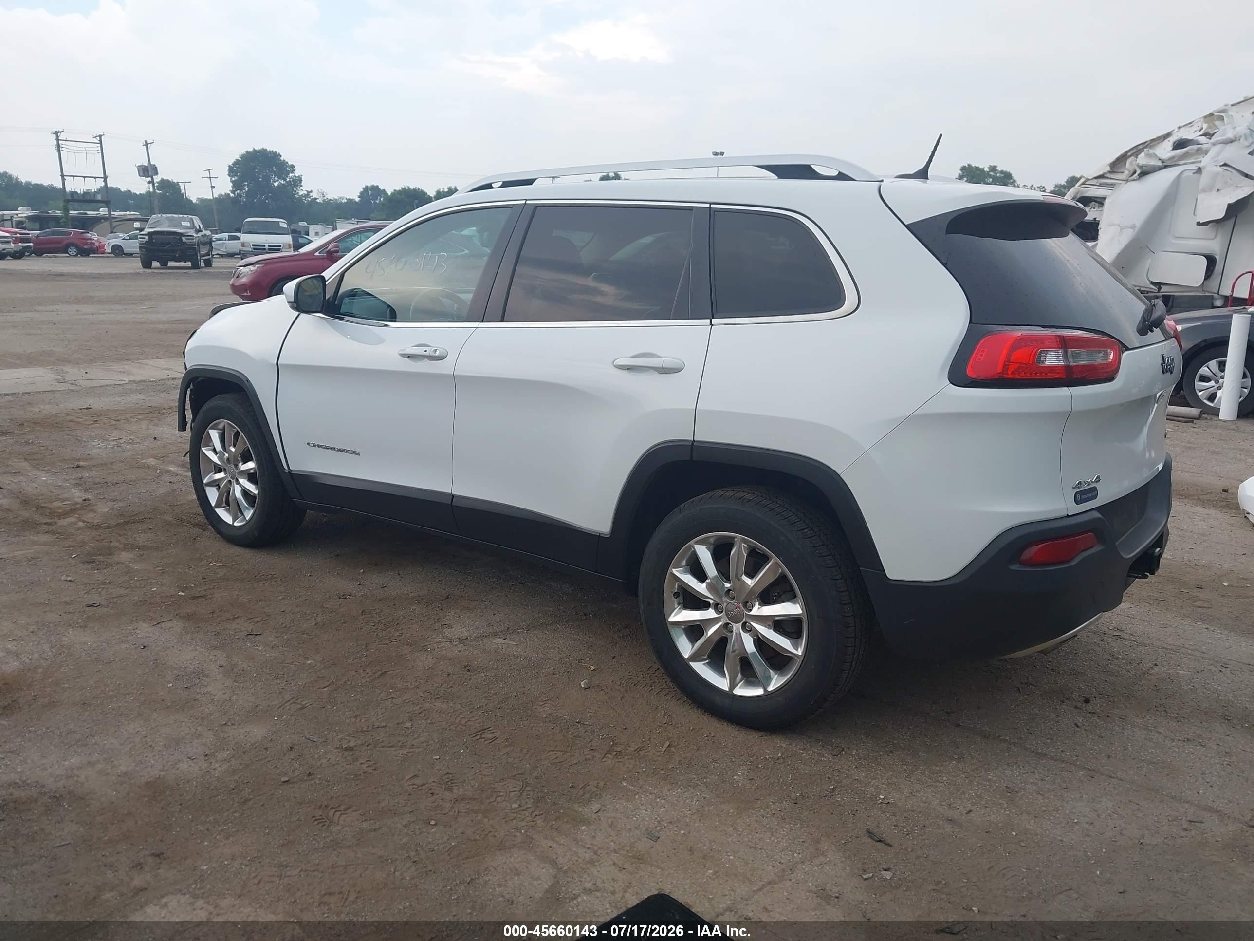 2014 Jeep Cherokee Limited White vin: 1C4PJMDS5EW236758