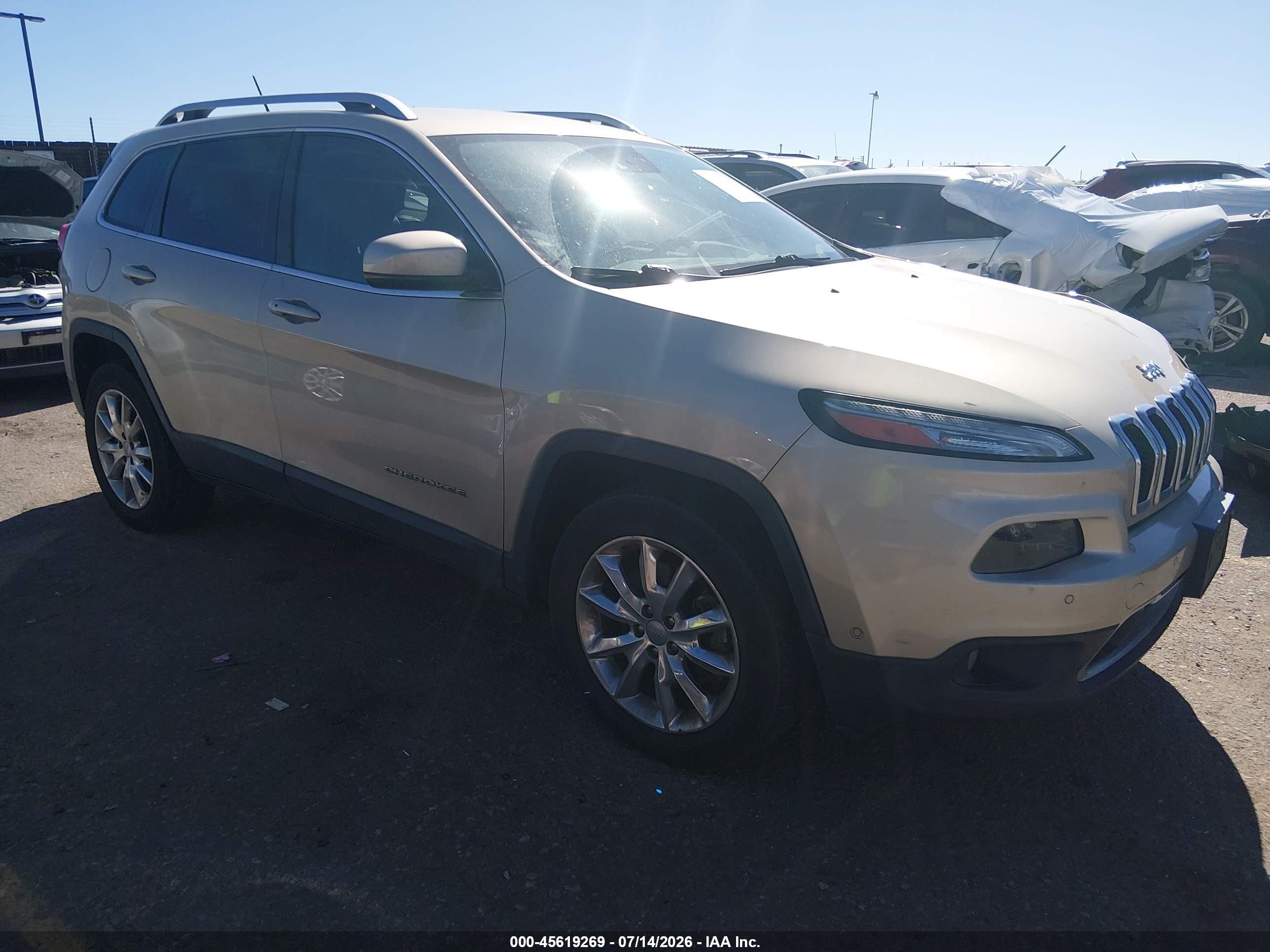 2014 Jeep Cherokee Limited Золотой vin: 1C4PJMDS5EW240986