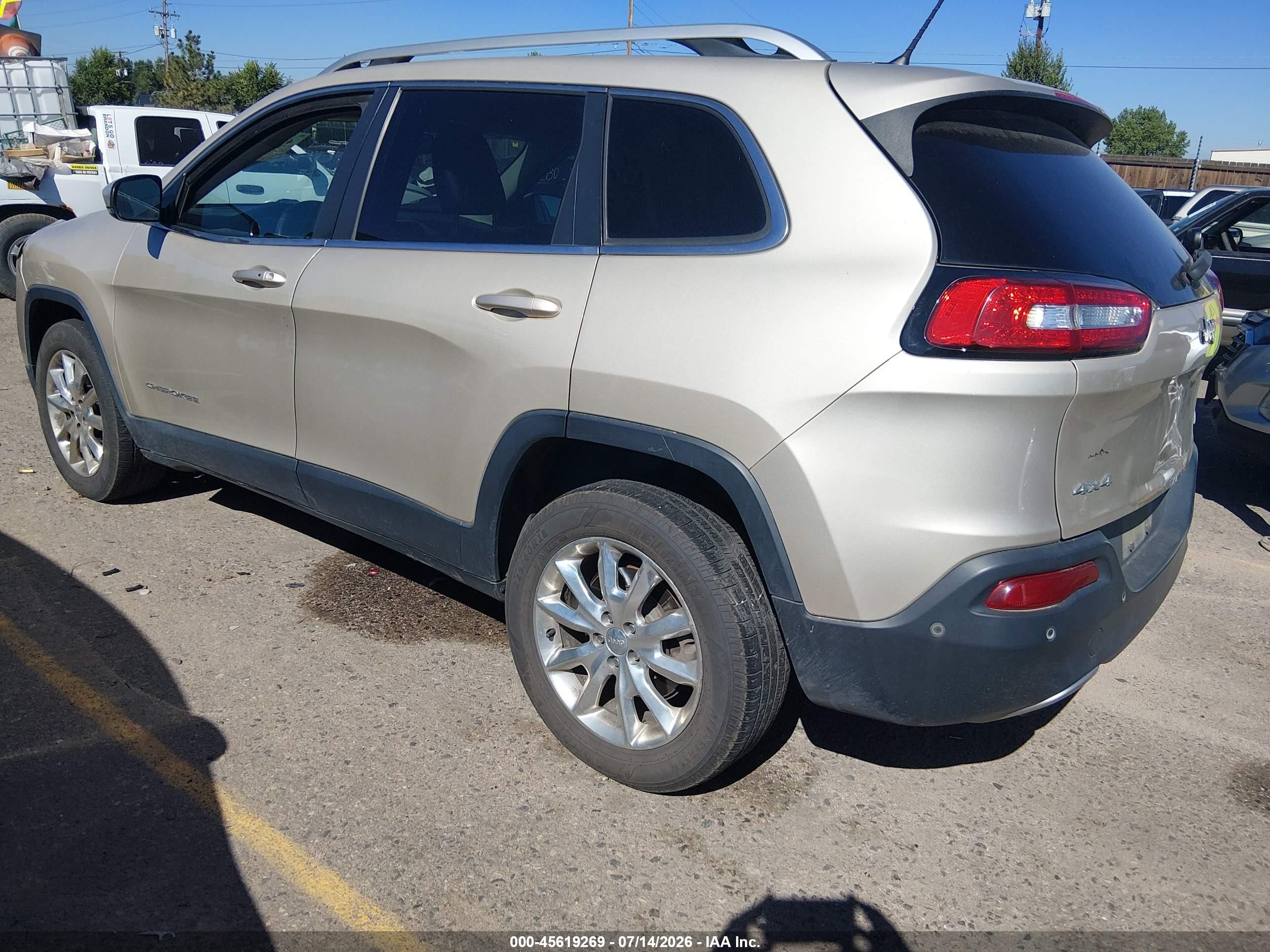 2014 Jeep Cherokee Limited Gold vin: 1C4PJMDS5EW240986