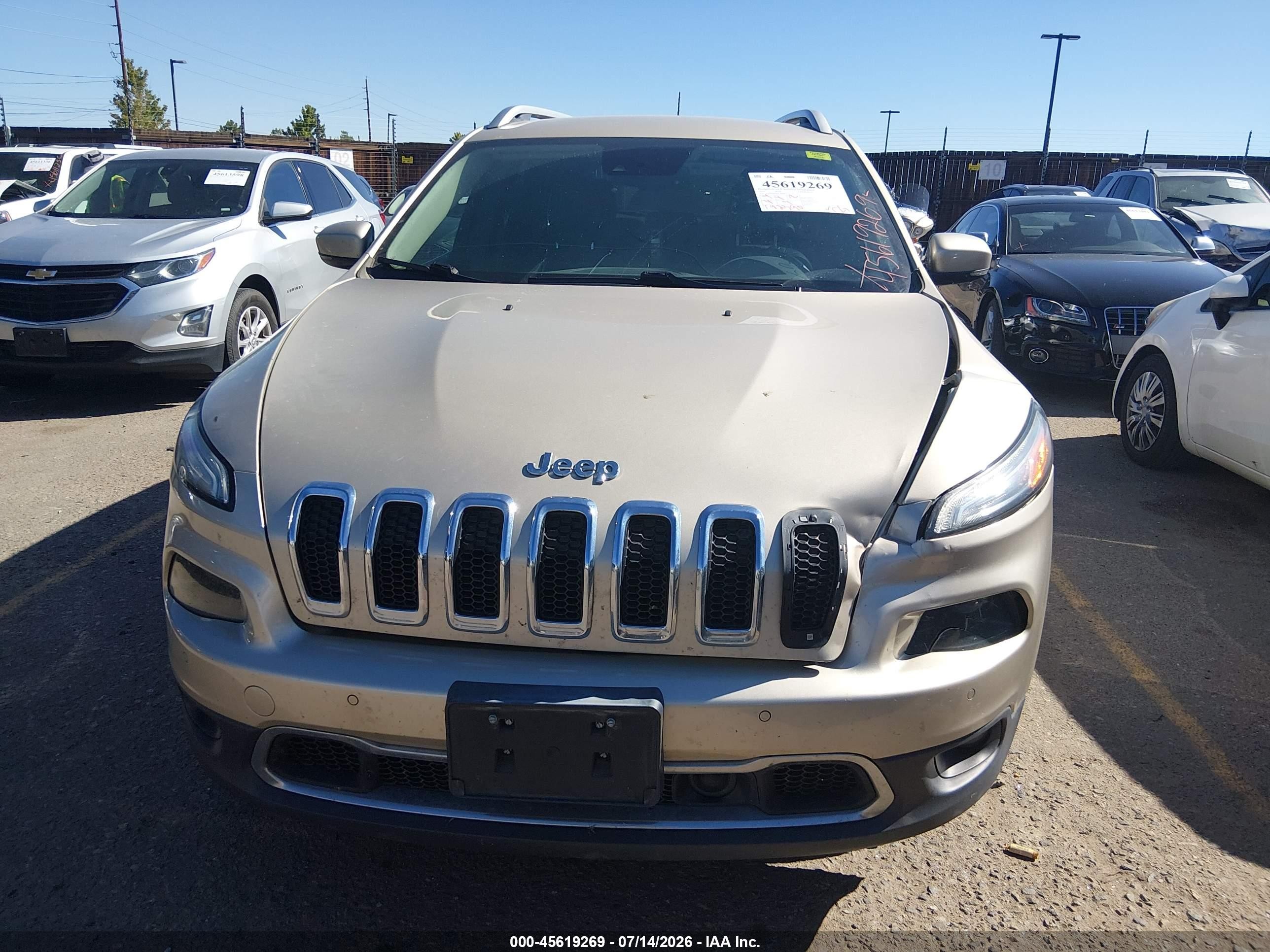 2014 Jeep Cherokee Limited Gold vin: 1C4PJMDS5EW240986