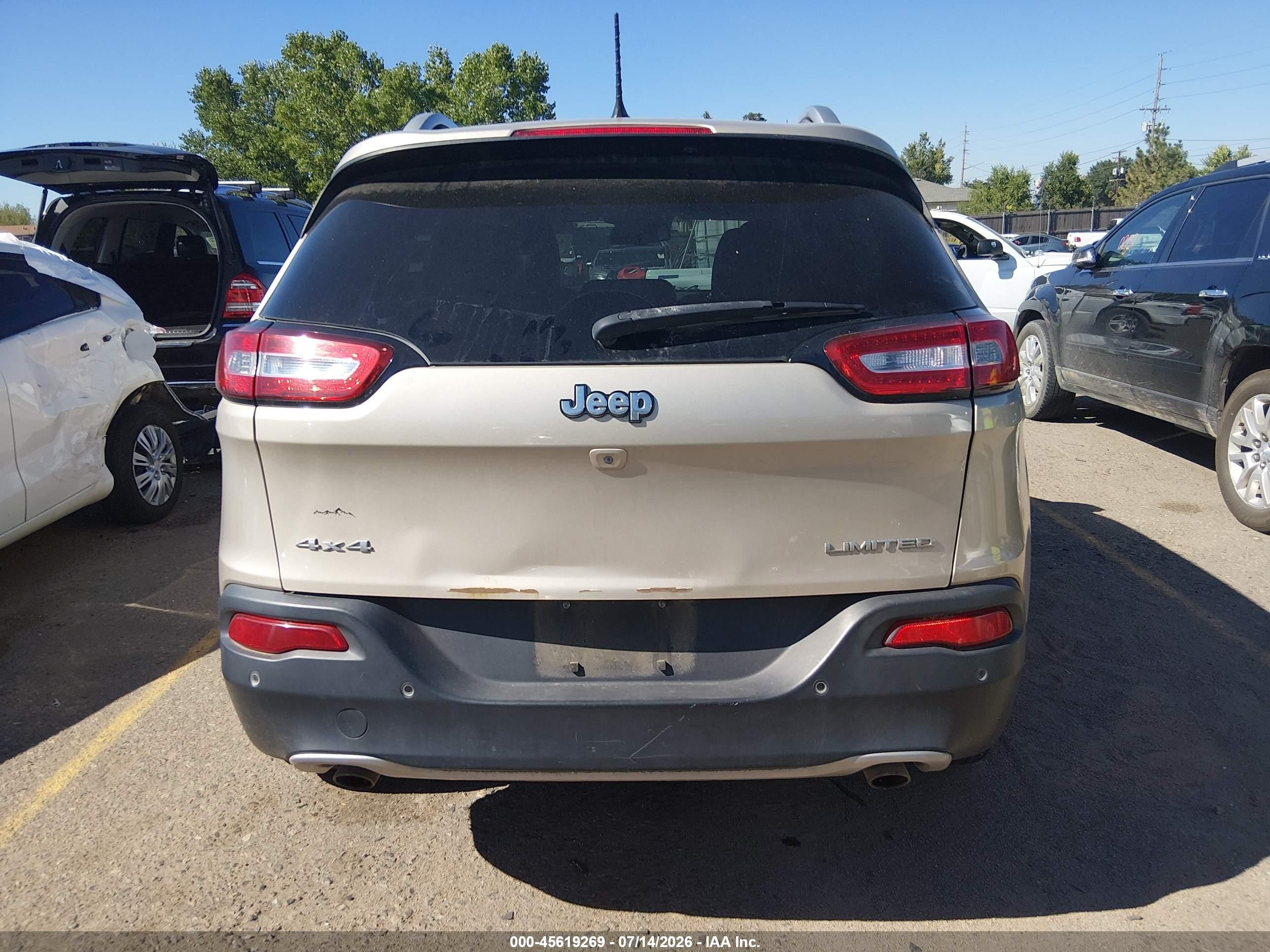 2014 Jeep Cherokee Limited Gold vin: 1C4PJMDS5EW240986