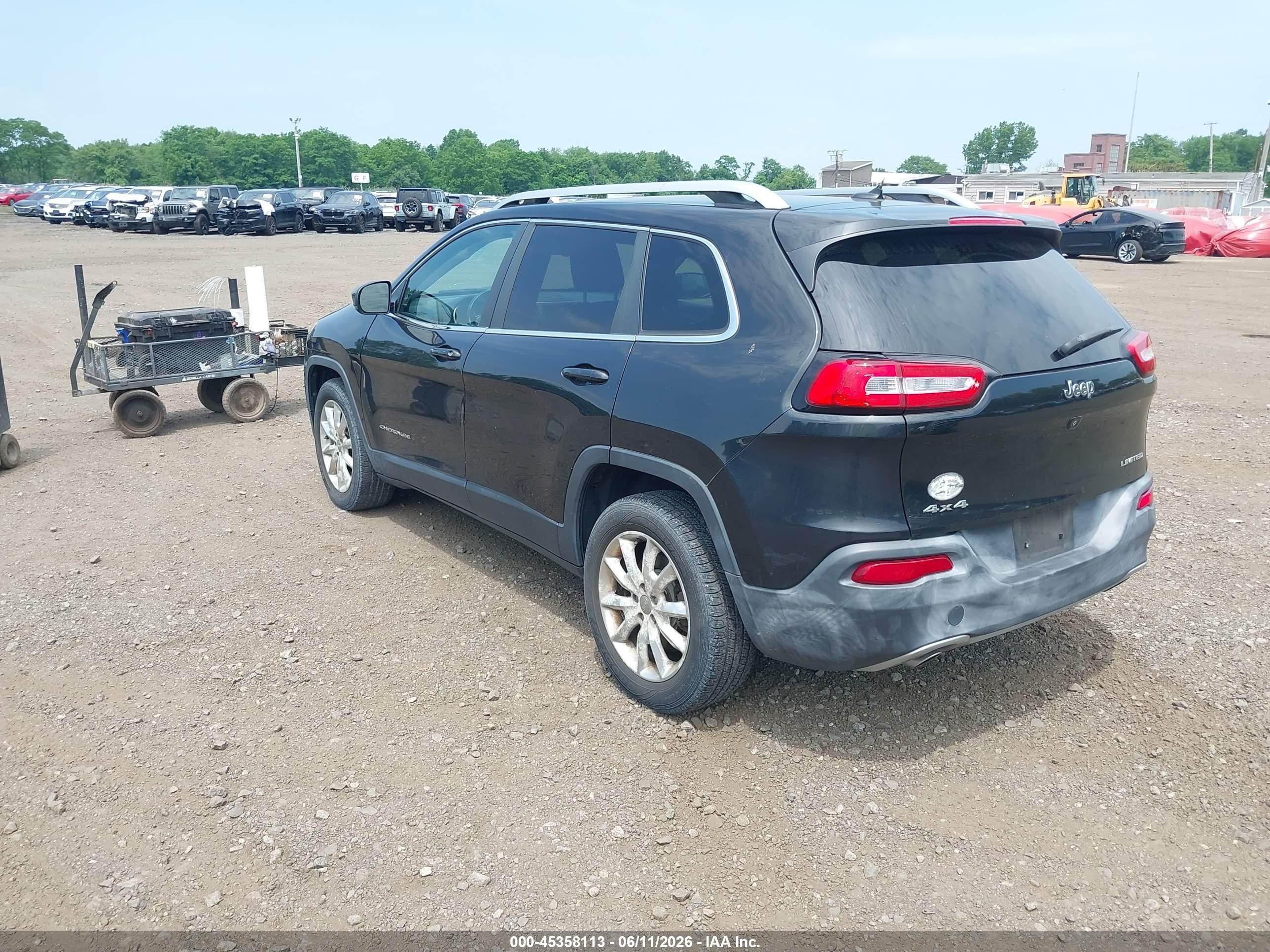 2014 Jeep Cherokee Limited Black vin: 1C4PJMDS5EW257884