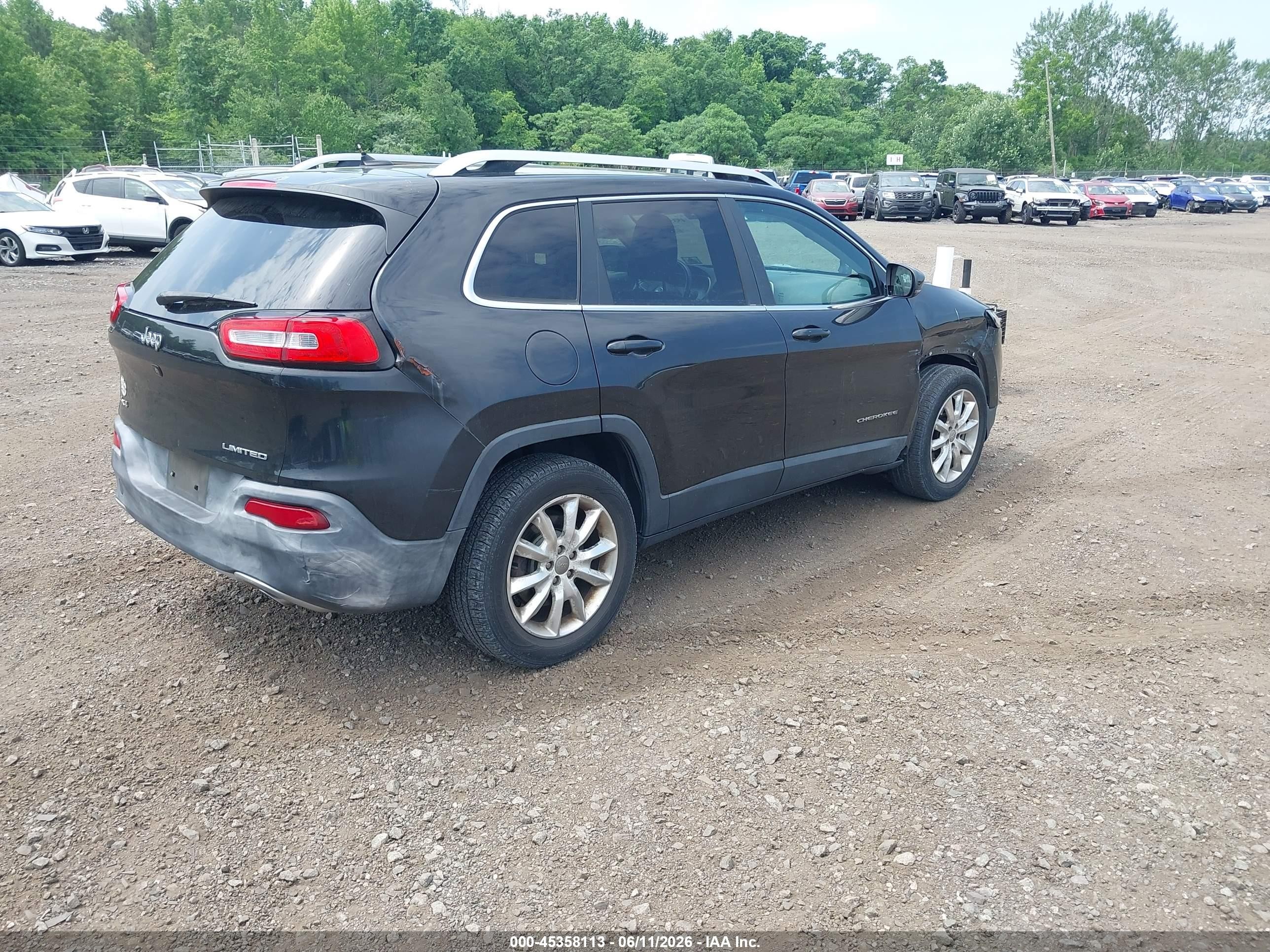 2014 Jeep Cherokee Limited Black vin: 1C4PJMDS5EW257884