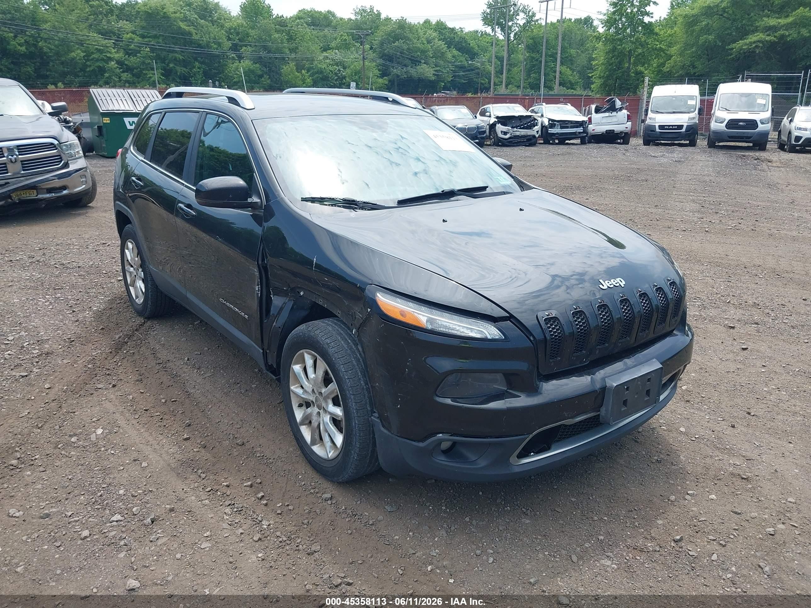 2014 Jeep Cherokee Limited Black vin: 1C4PJMDS5EW257884