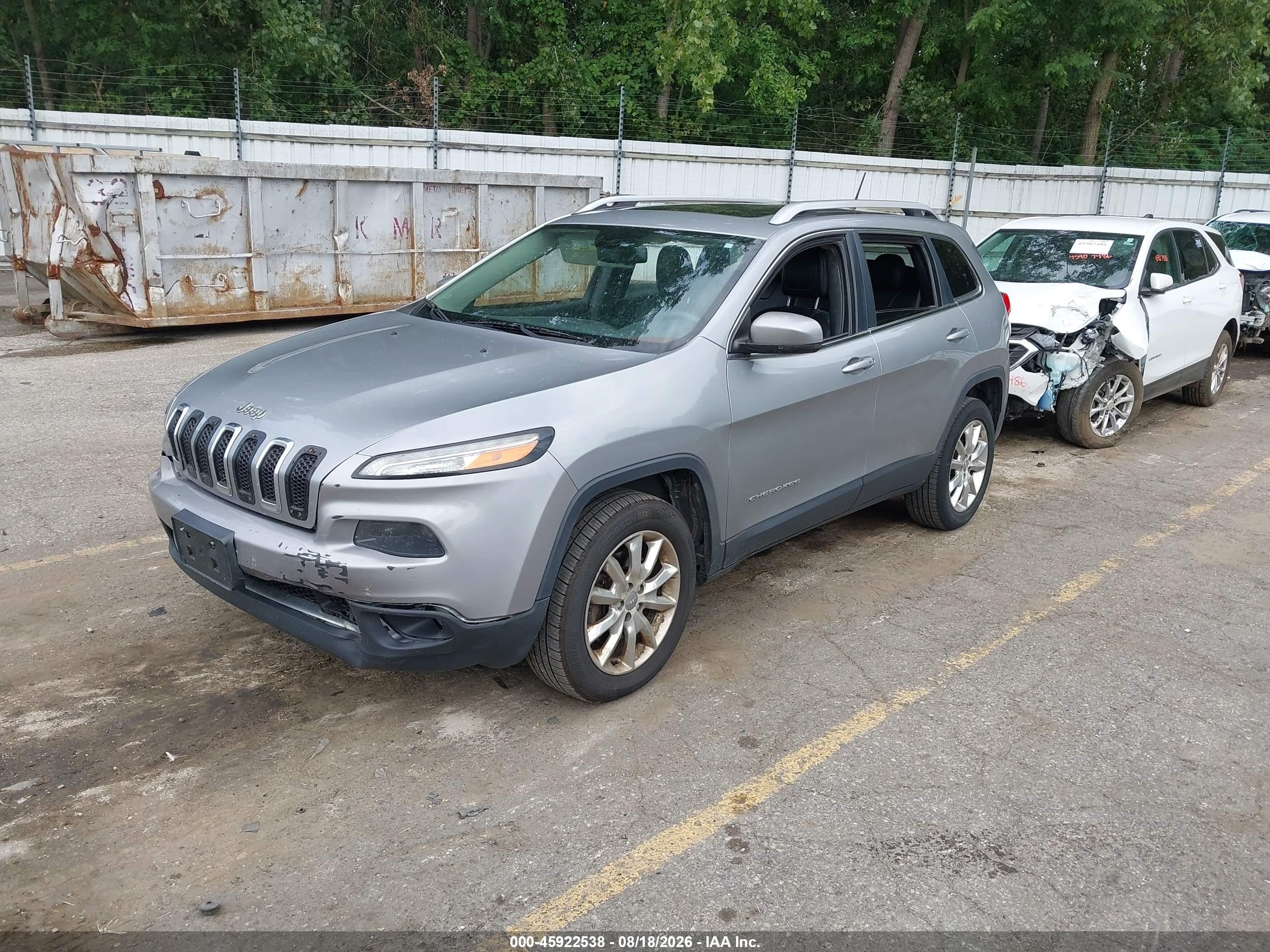 2015 Jeep Cherokee Limited Gray vin: 1C4PJMDS5FW522904