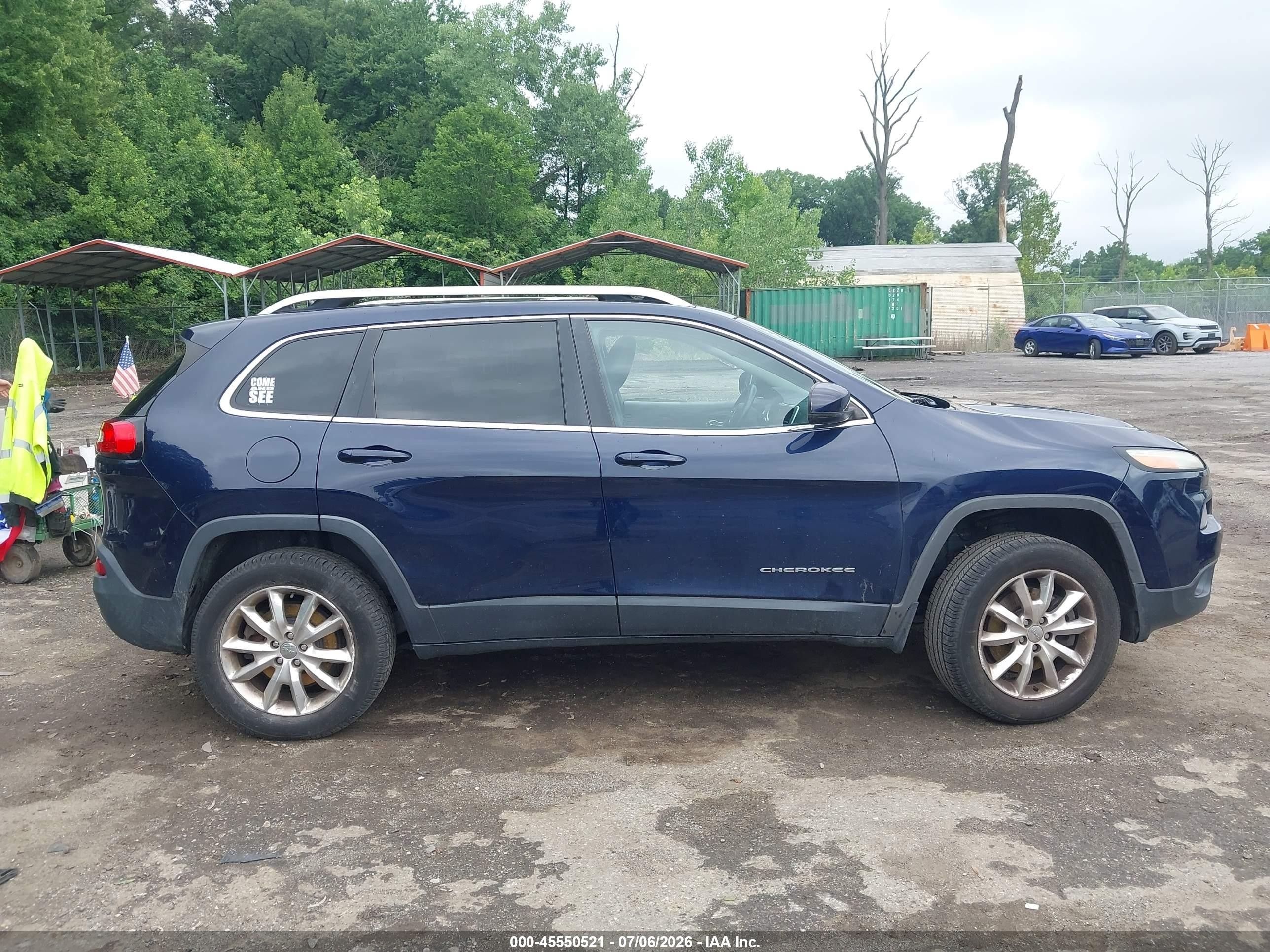 2015 Jeep Cherokee Limited Blue vin: 1C4PJMDS5FW667537