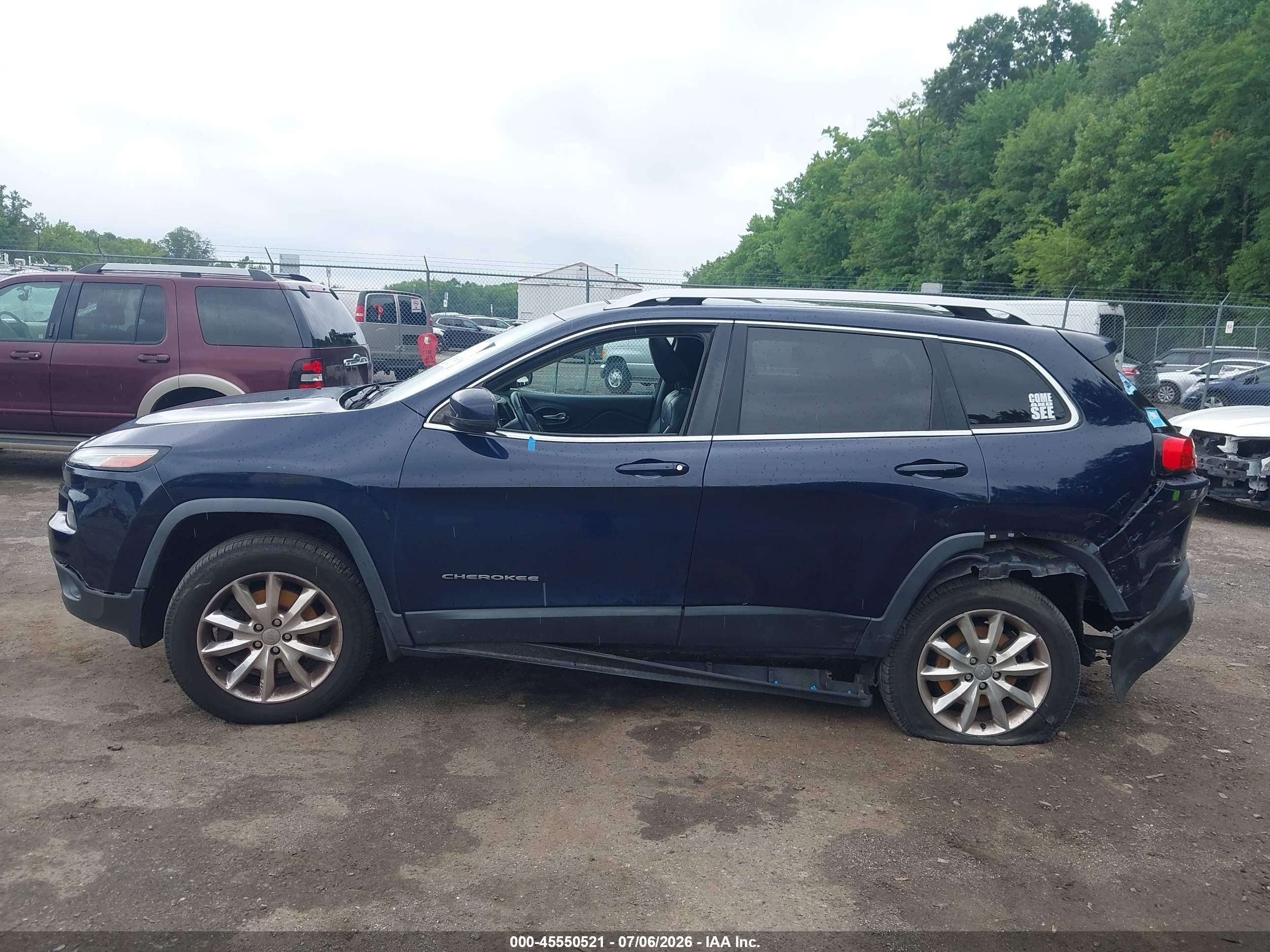 2015 Jeep Cherokee Limited Blue vin: 1C4PJMDS5FW667537