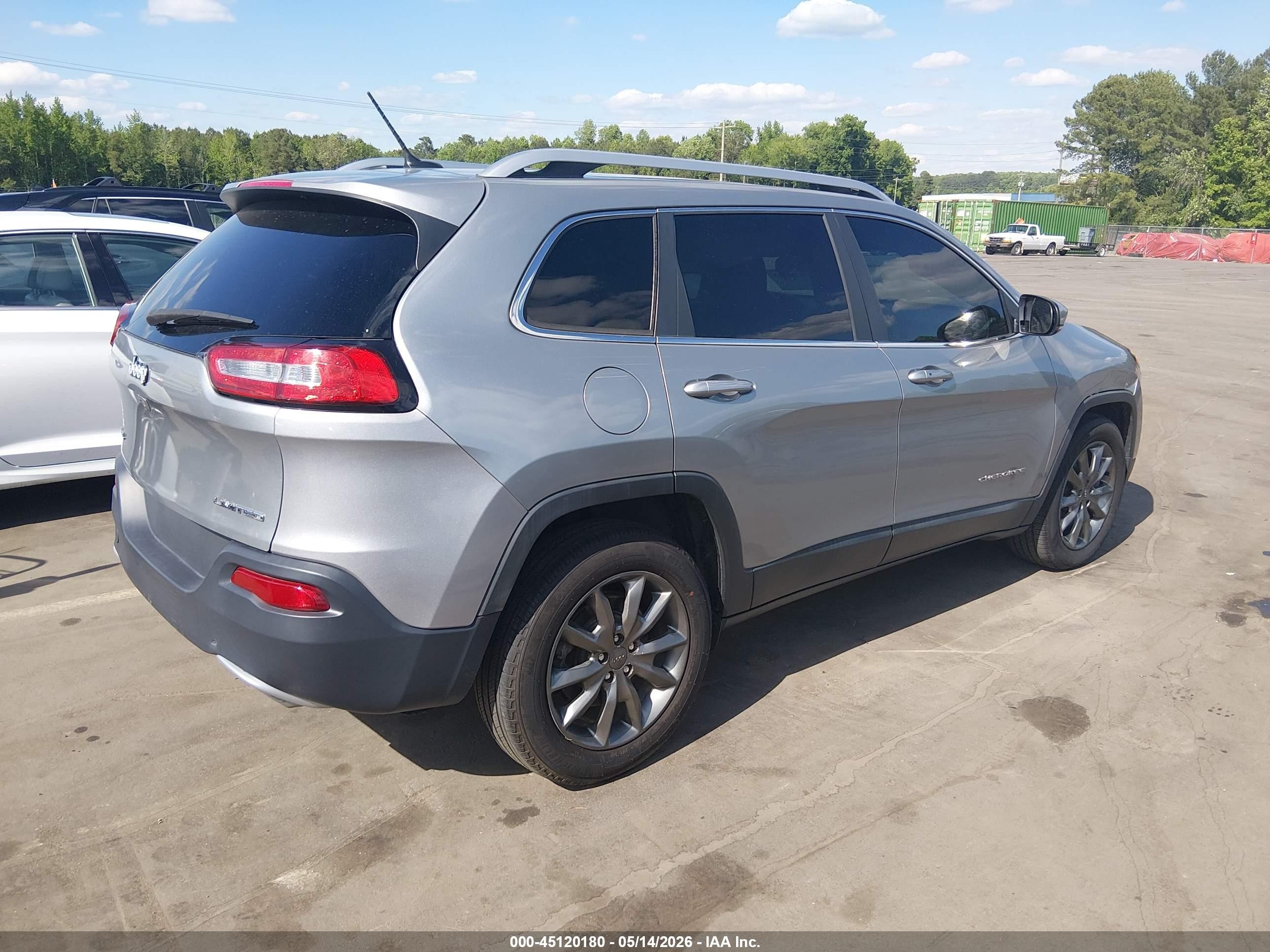 2015 Jeep Cherokee Limited Silver vin: 1C4PJMDS5FW706076