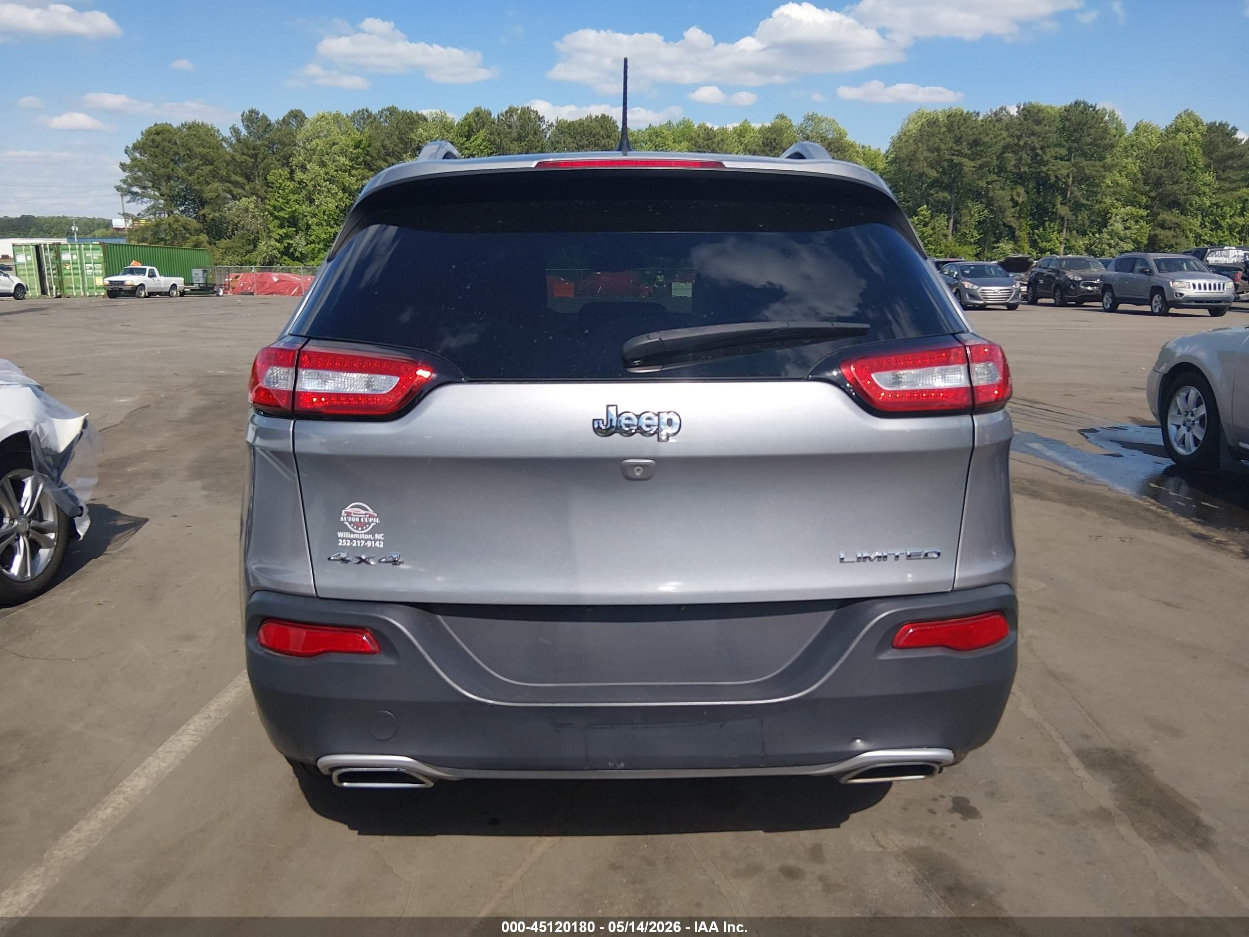 2015 Jeep Cherokee Limited Silver vin: 1C4PJMDS5FW706076