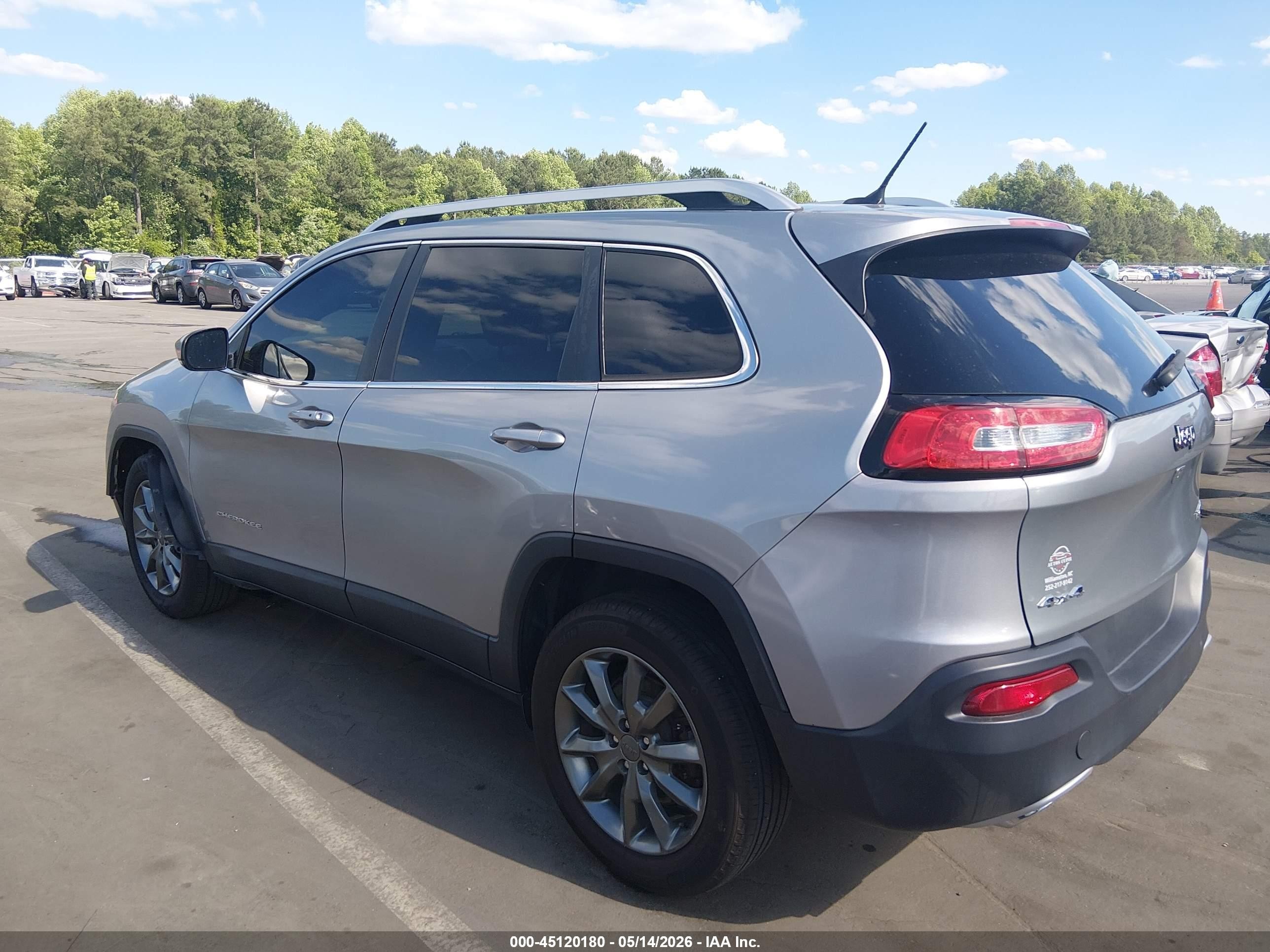 2015 Jeep Cherokee Limited Silver vin: 1C4PJMDS5FW706076