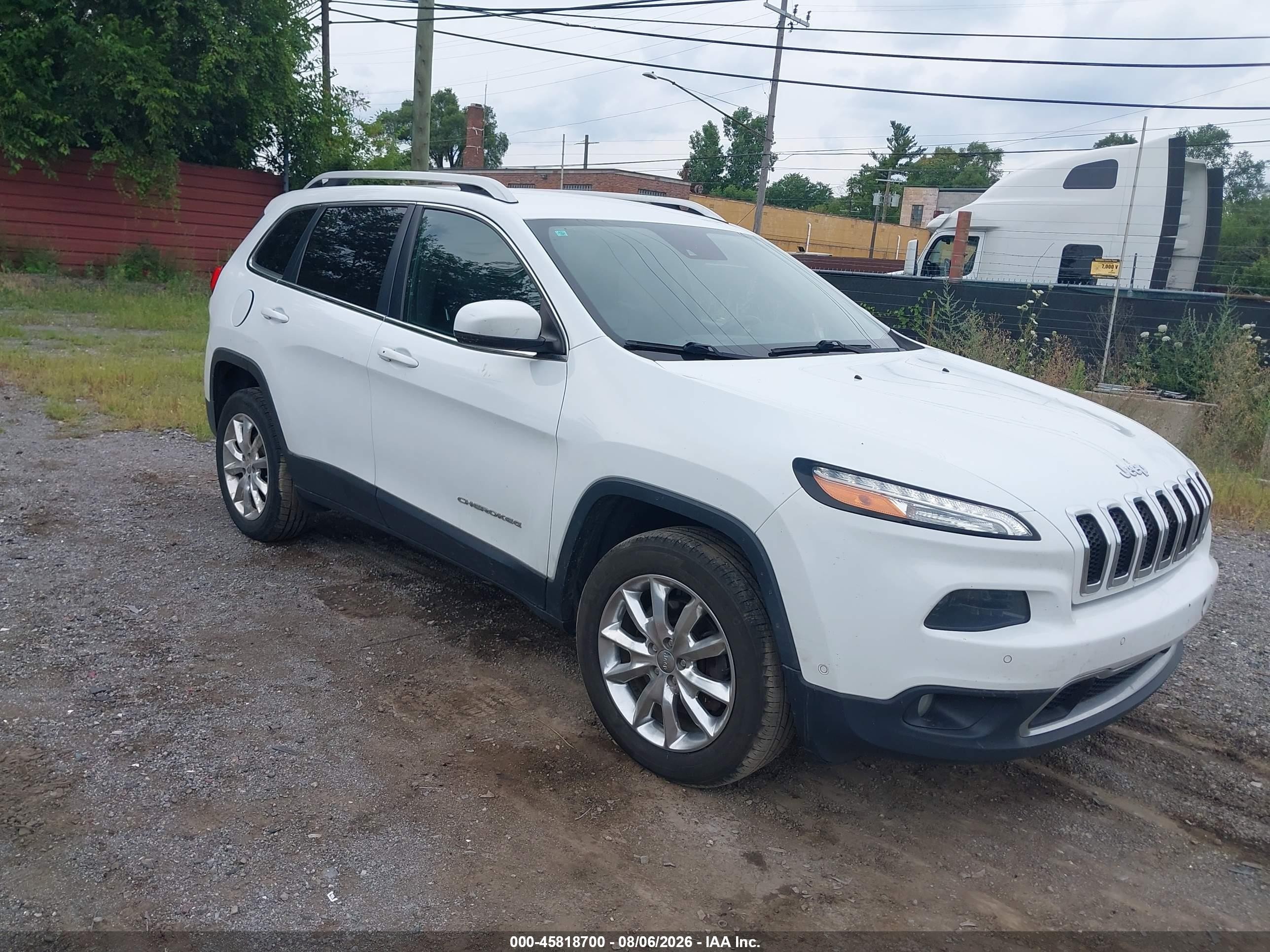 2015 Jeep Cherokee Limited White vin: 1C4PJMDS5FW716560