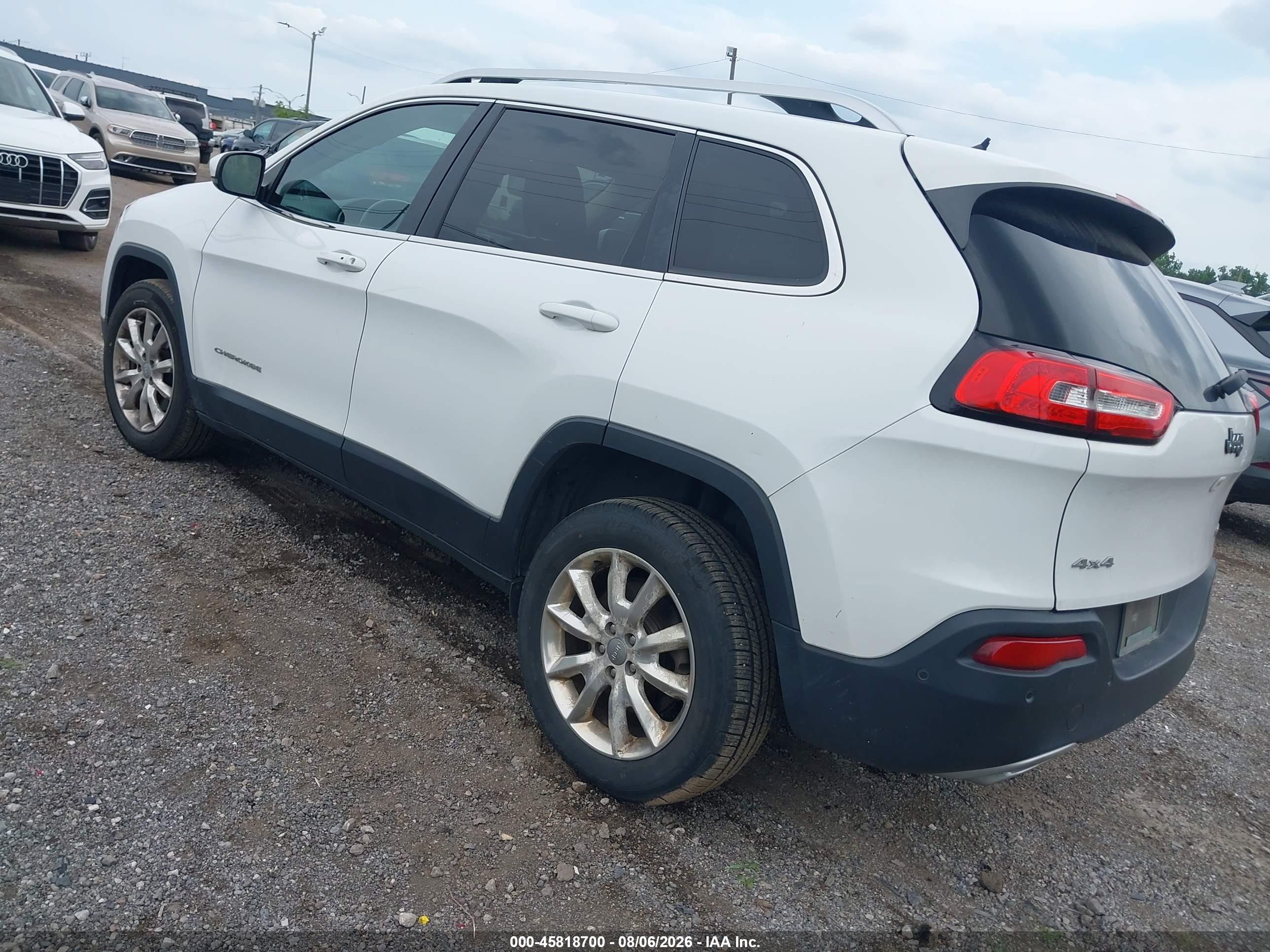 2015 Jeep Cherokee Limited White vin: 1C4PJMDS5FW716560