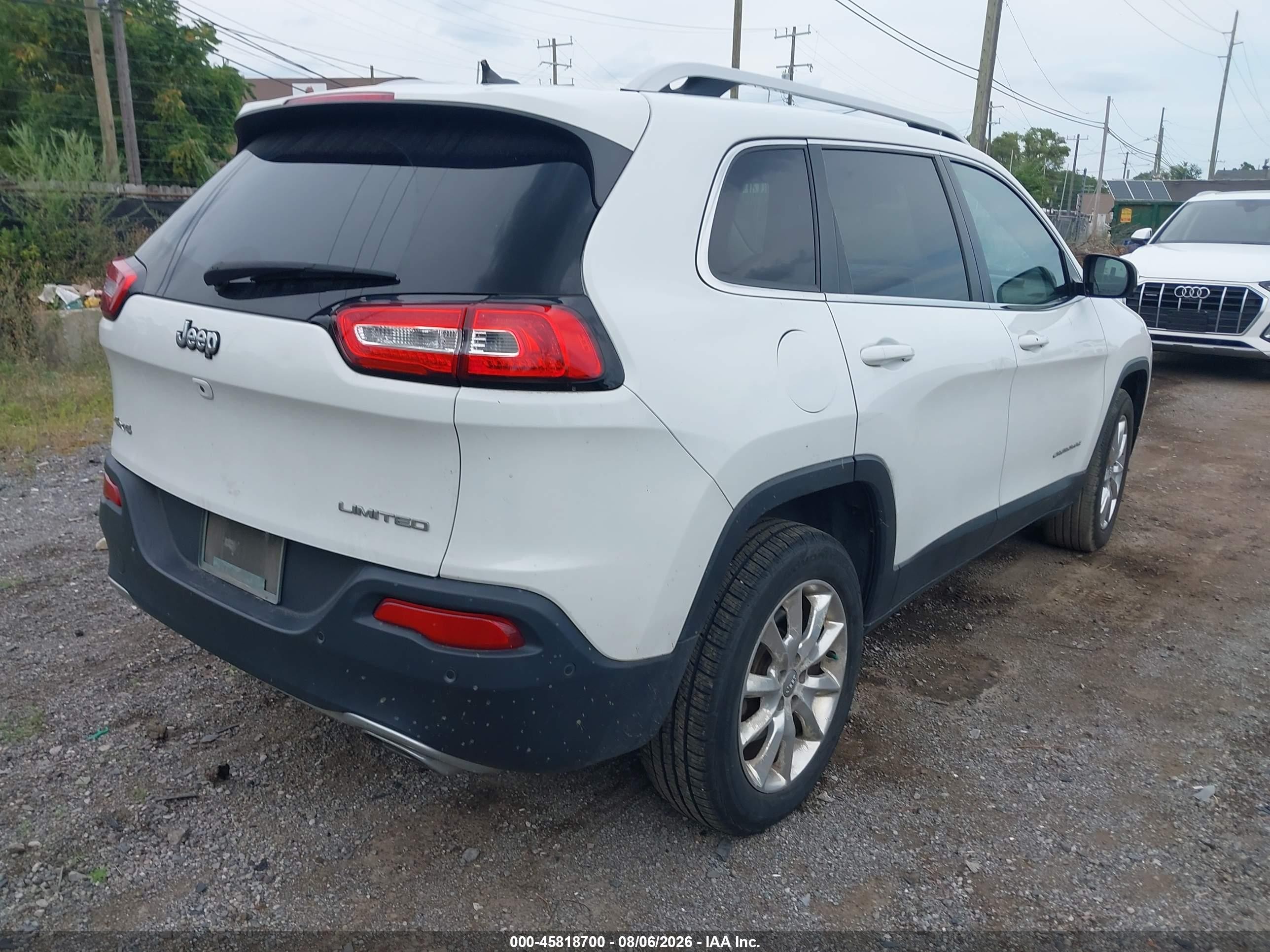 2015 Jeep Cherokee Limited White vin: 1C4PJMDS5FW716560