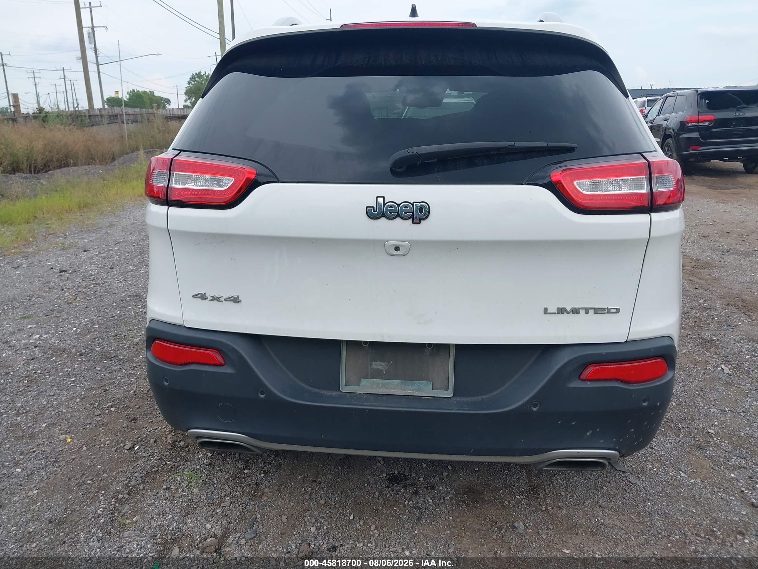 2015 Jeep Cherokee Limited White vin: 1C4PJMDS5FW716560