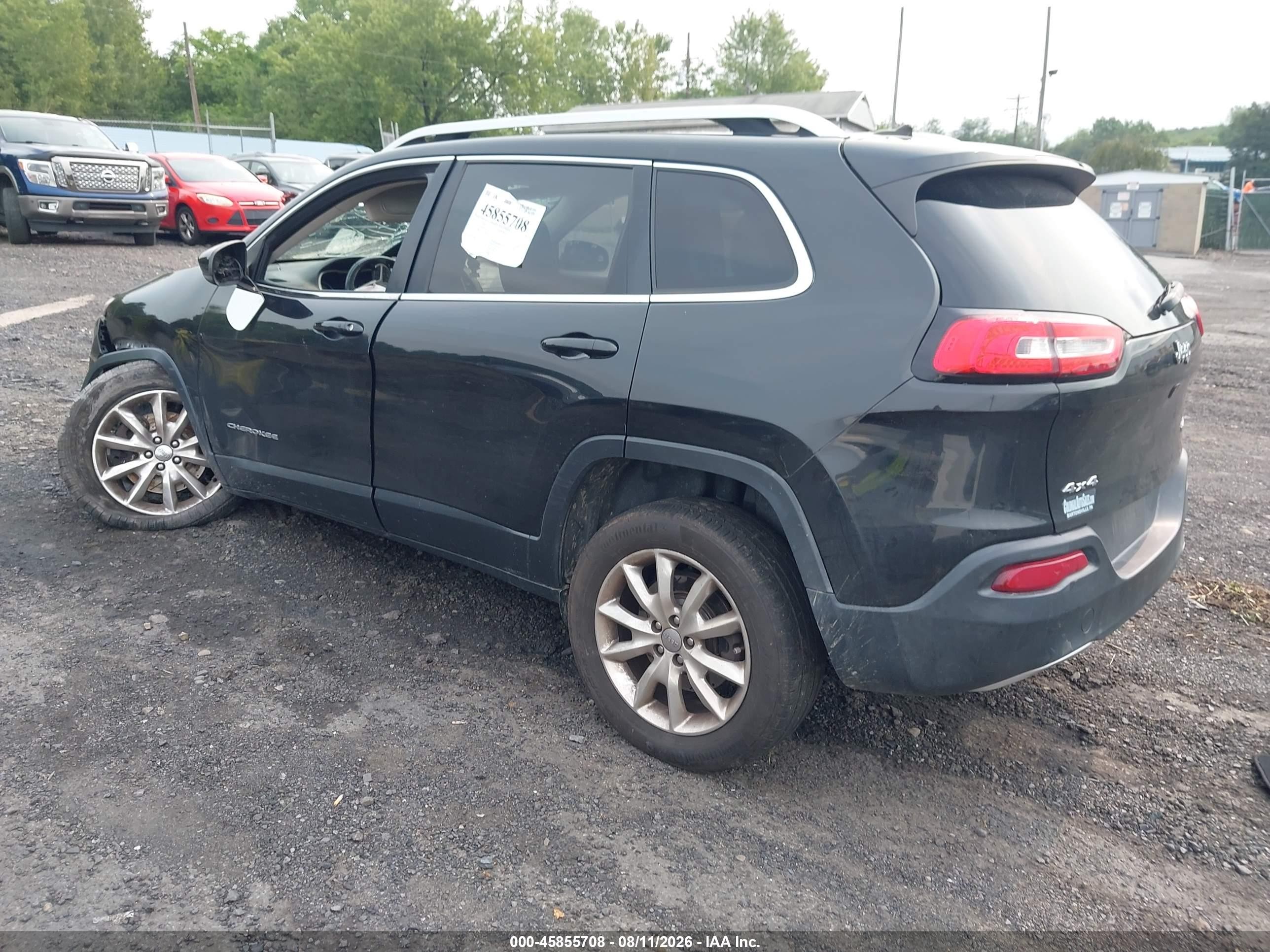 2015 Jeep Cherokee Limited Black vin: 1C4PJMDS5FW719538